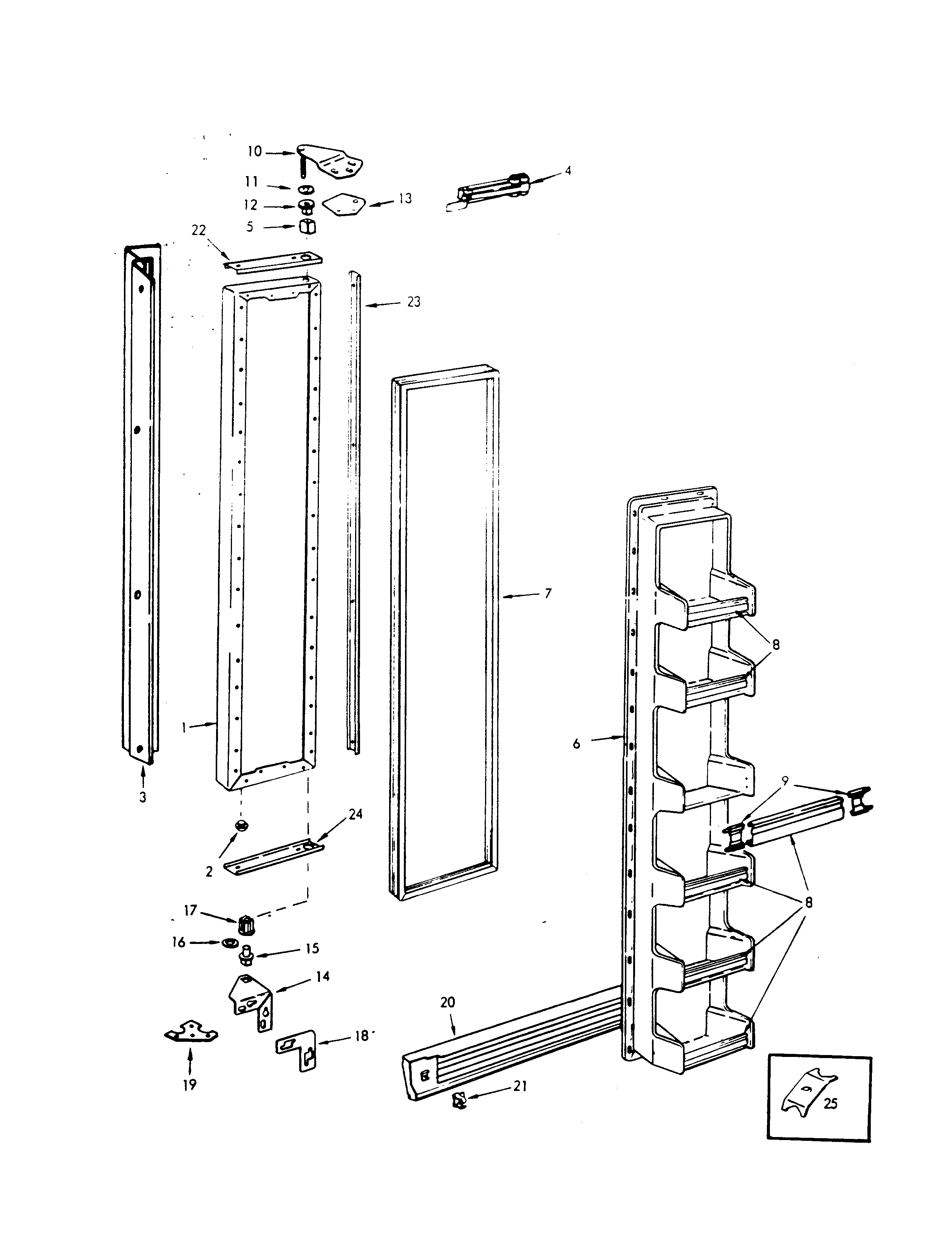 Jenn-Air JRSI223-8N02B freezer door diagram