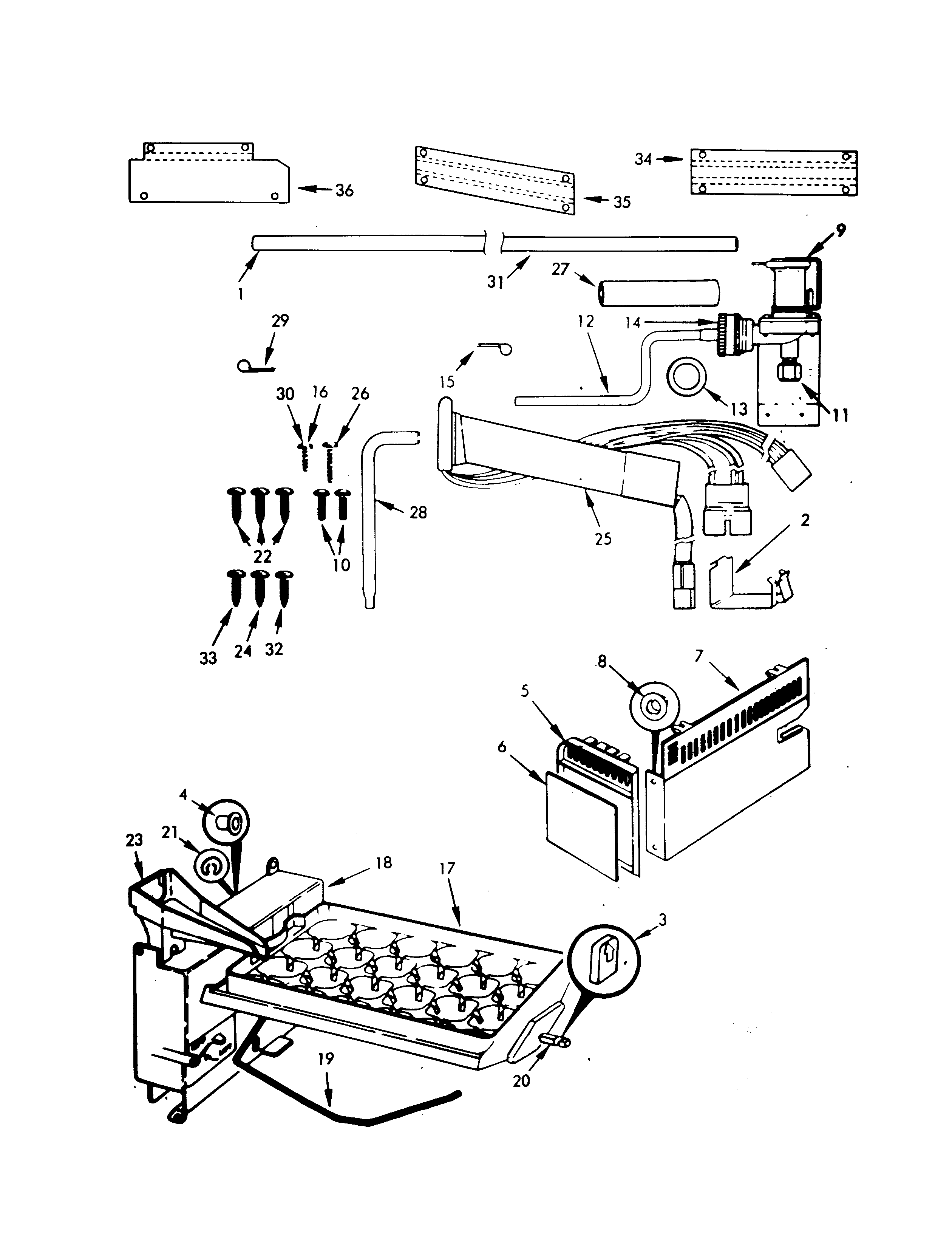 Jenn-Air JRSI223-8N02B ice maker section diagram