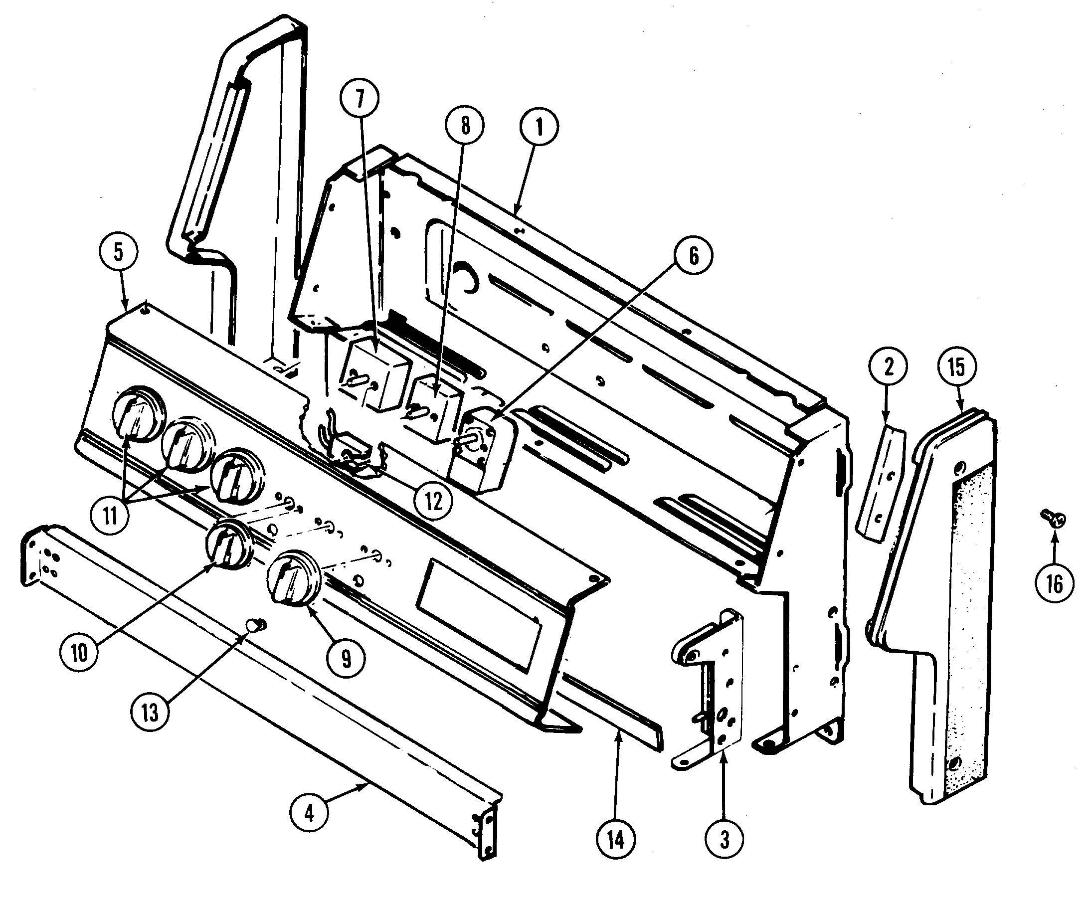 Magic Chef 3510KRW control panel diagram