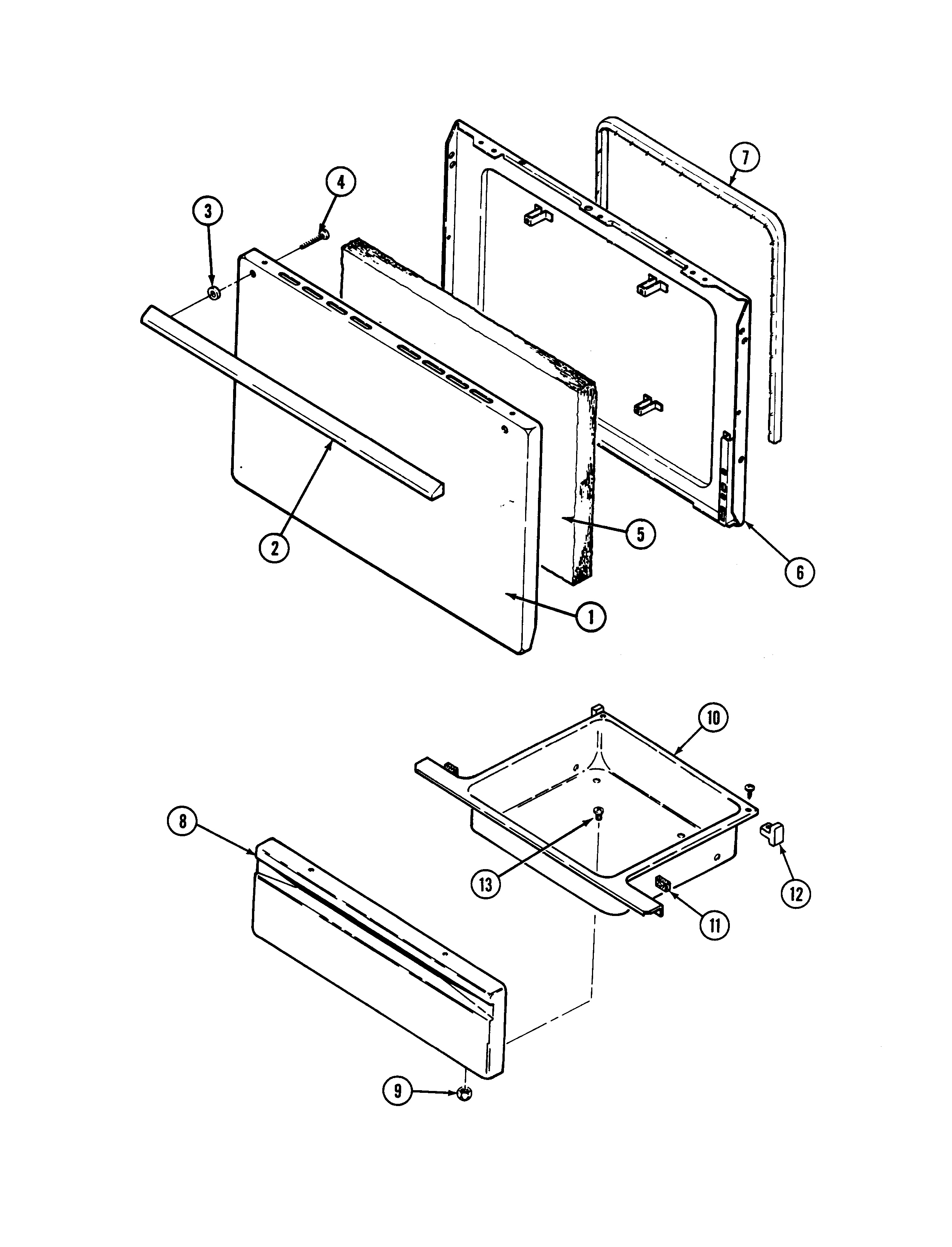 Magic Chef 3510KRW door/drawer diagram