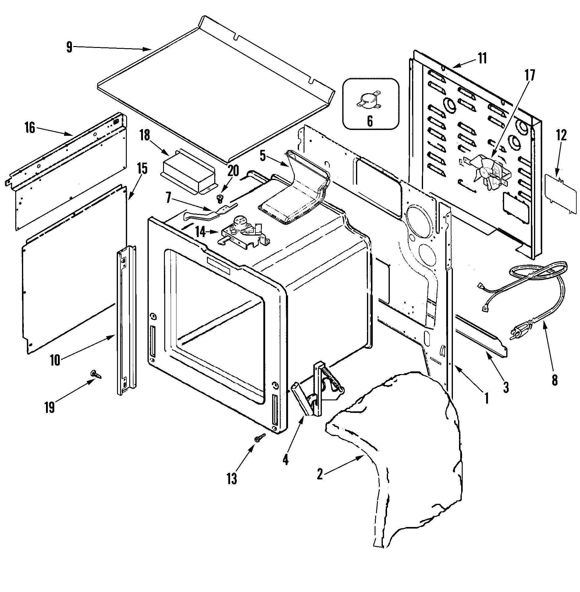 Maytag MGS5752BDW body diagram