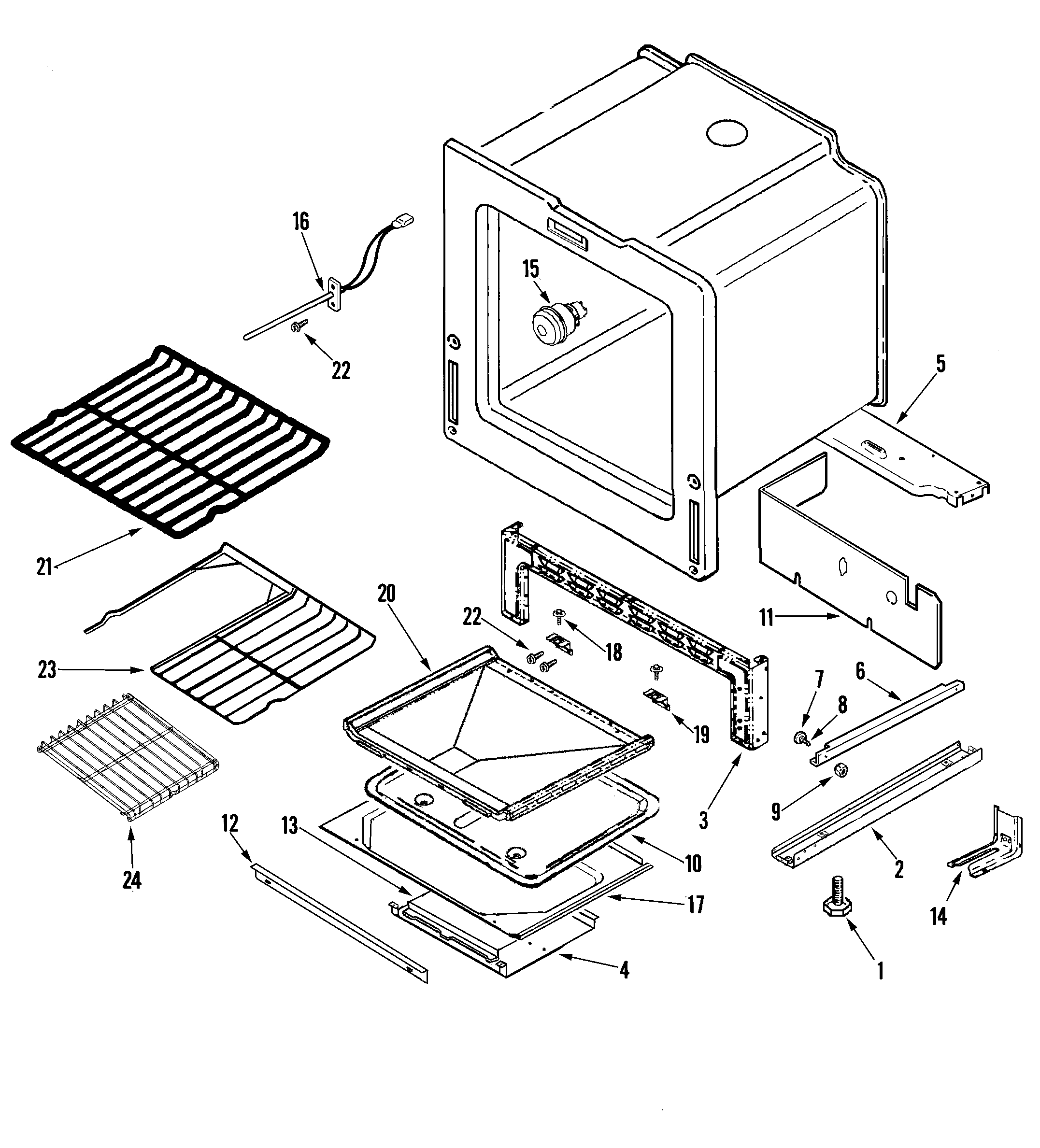 Maytag MGS5775BDB oven/base diagram
