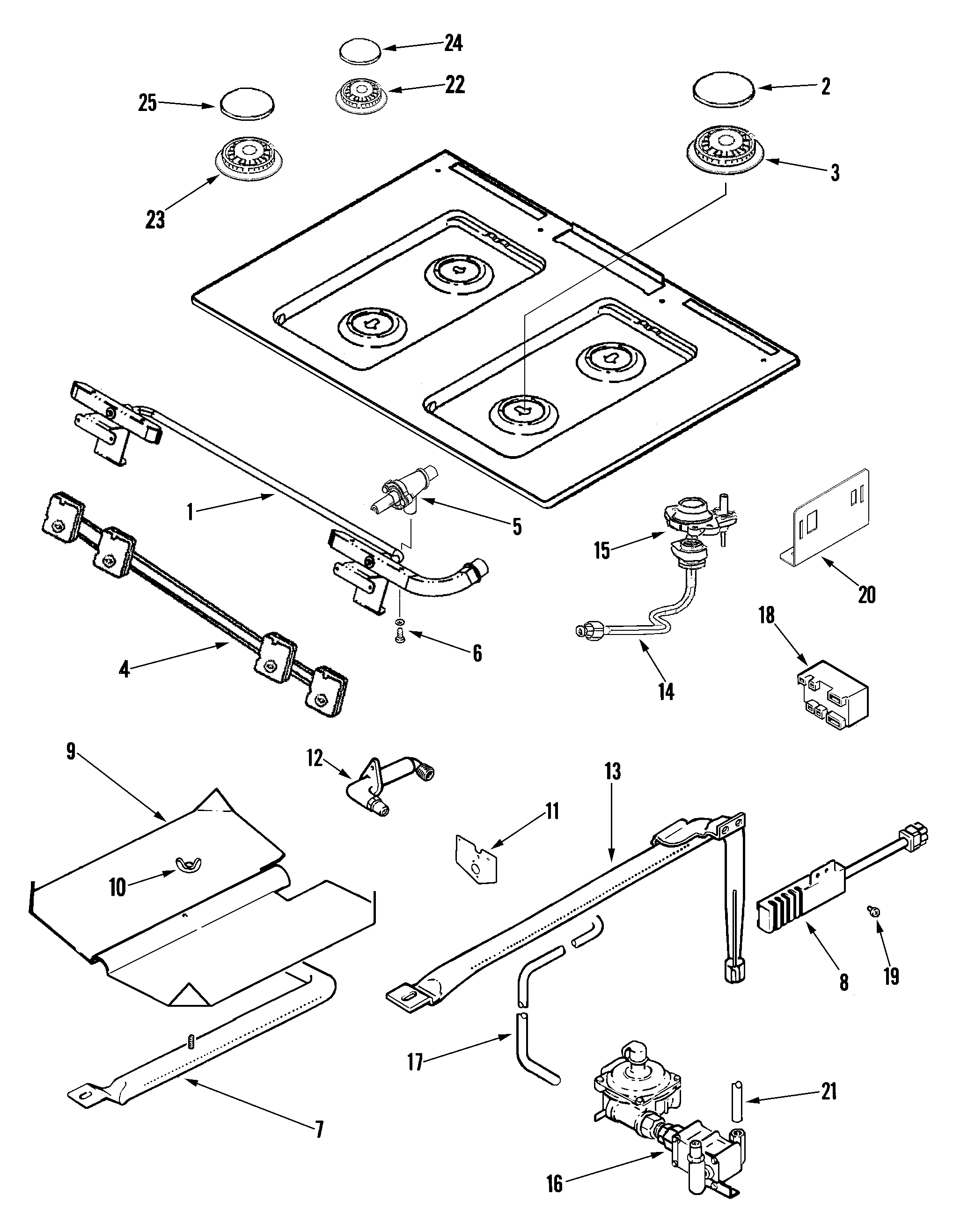 Amana AGS5730BDS gas controls diagram