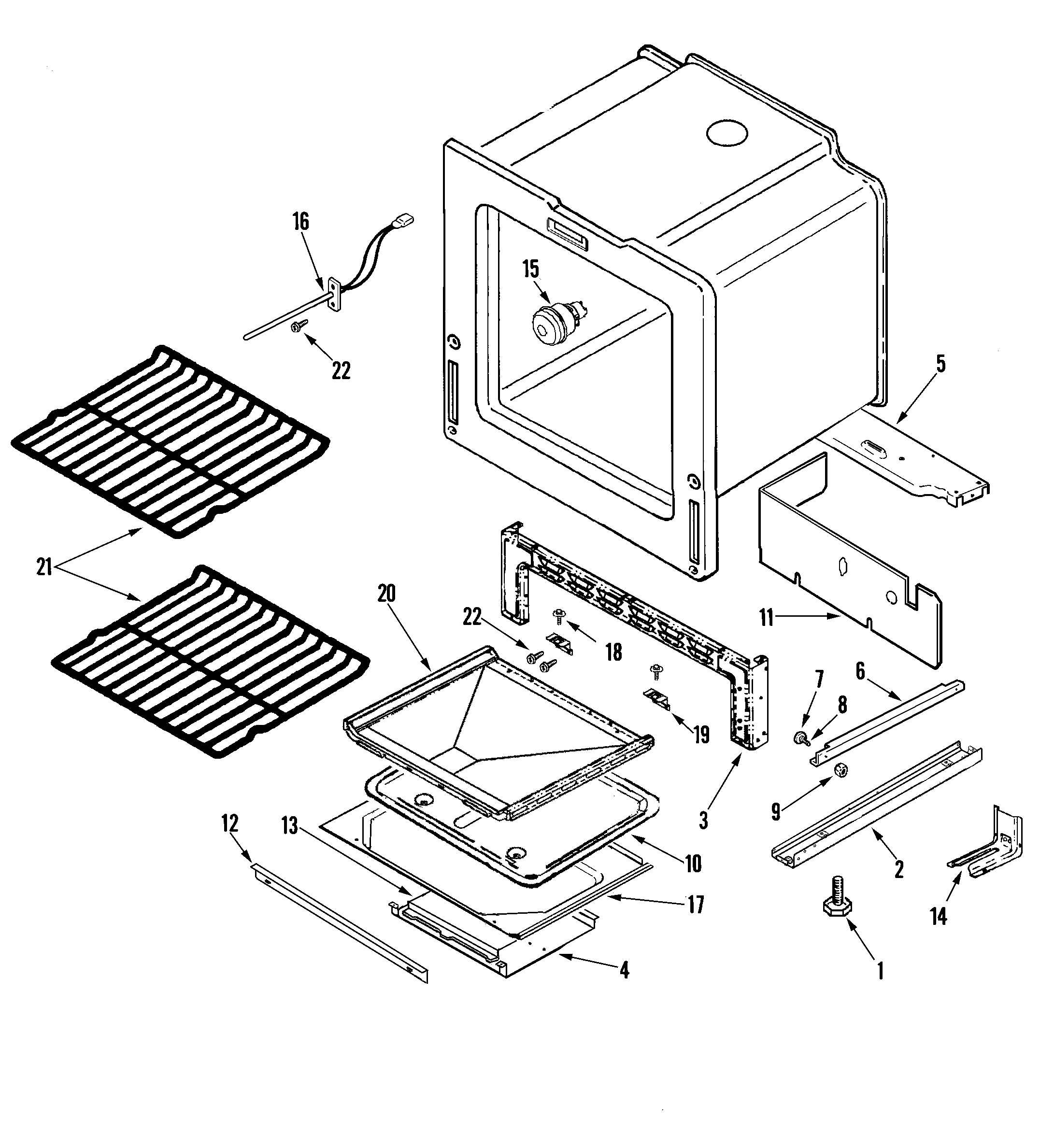 Amana AGS3760BDB oven/base diagram