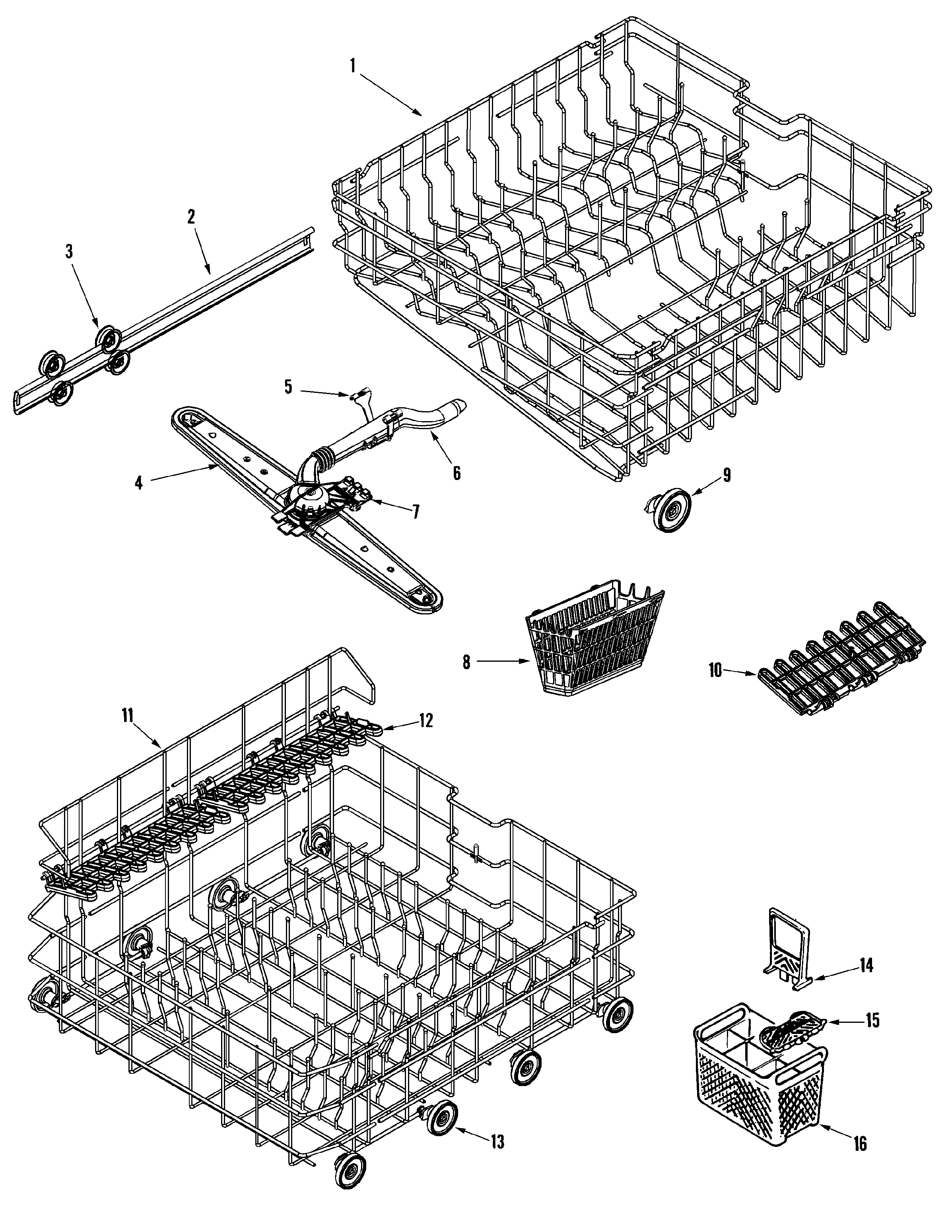 Maytag MDB5651AWS track & rack assembly diagram