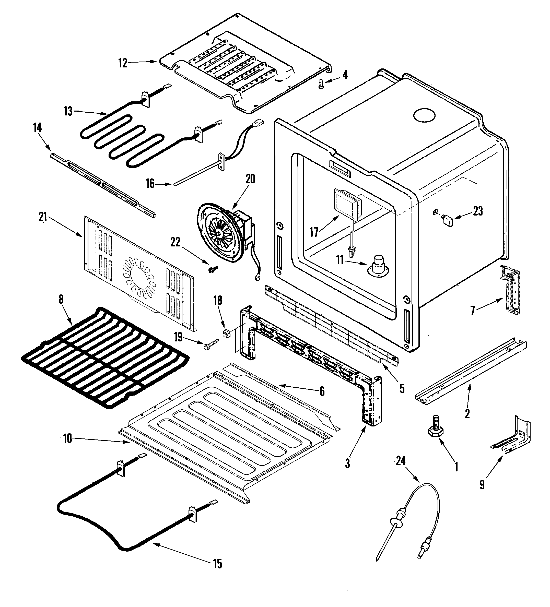 Jenn-Air JES9900BAS oven/base diagram