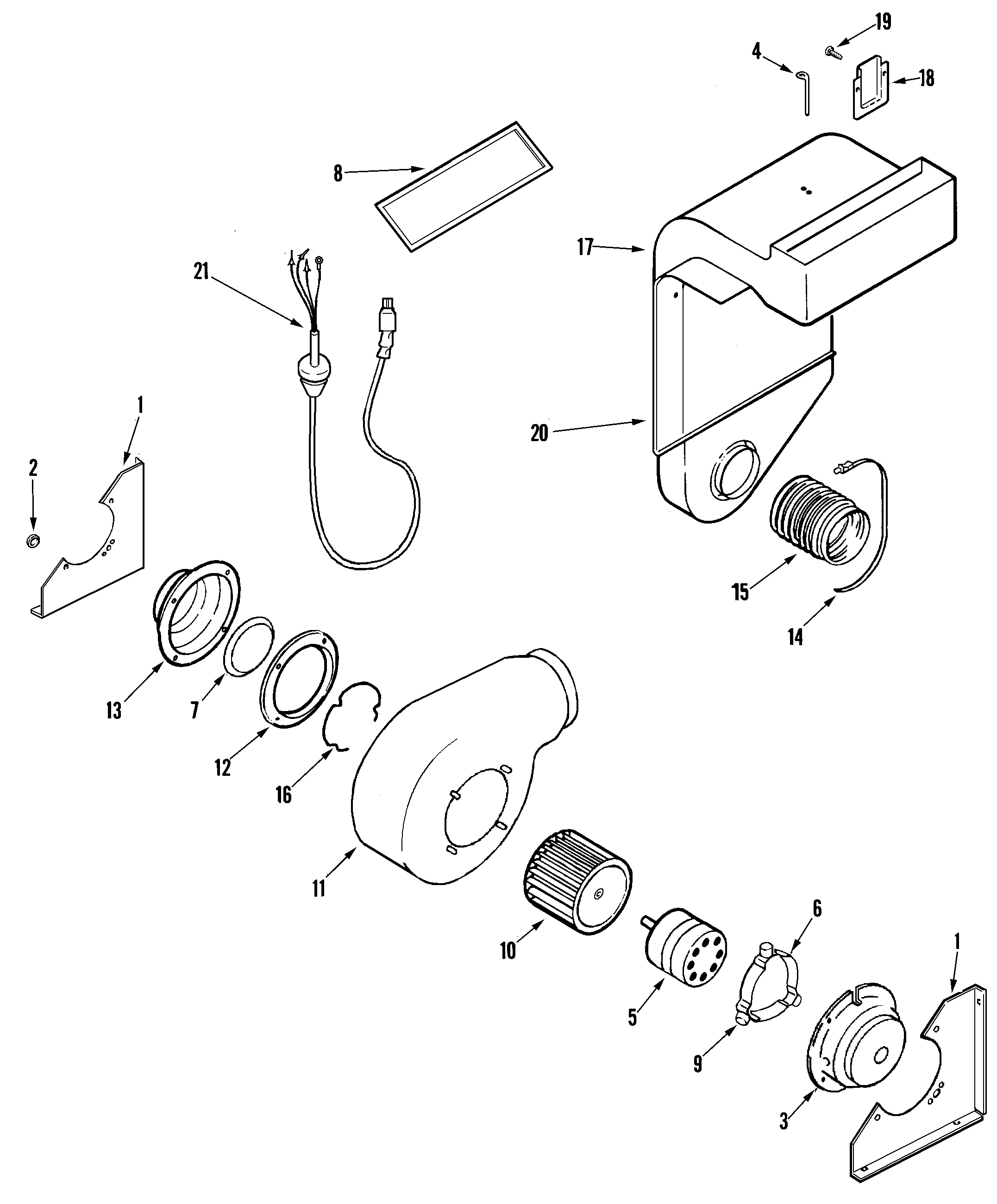 Jenn-Air JES9900BCS blower assembly (plenum) diagram