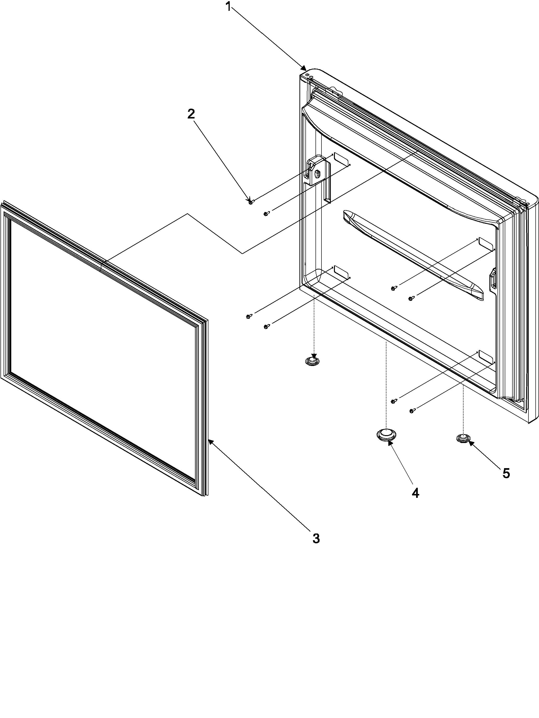 Kenmore Elite 59676584600 freezer door diagram