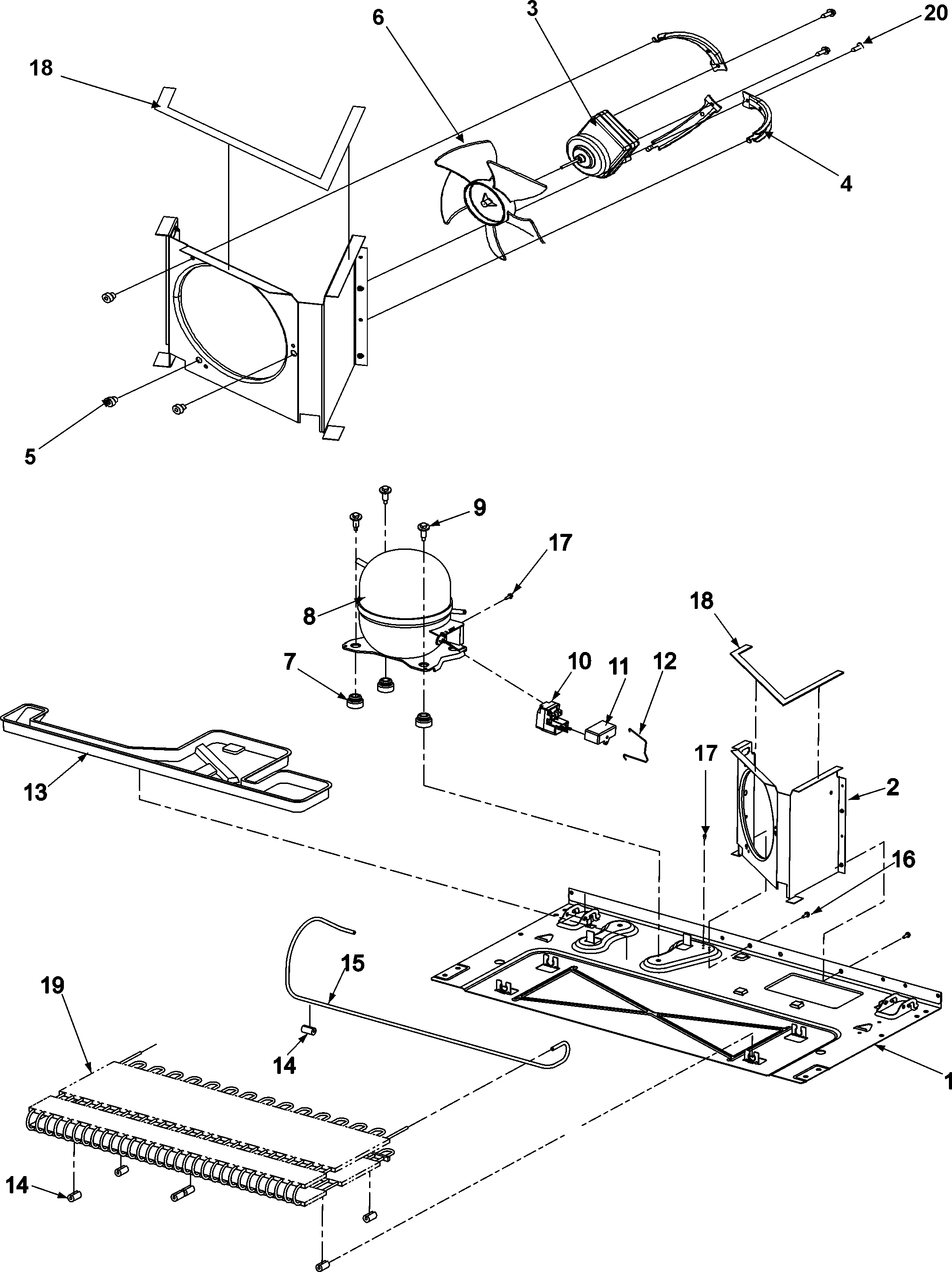 Kenmore Elite 59676584600 compressor diagram