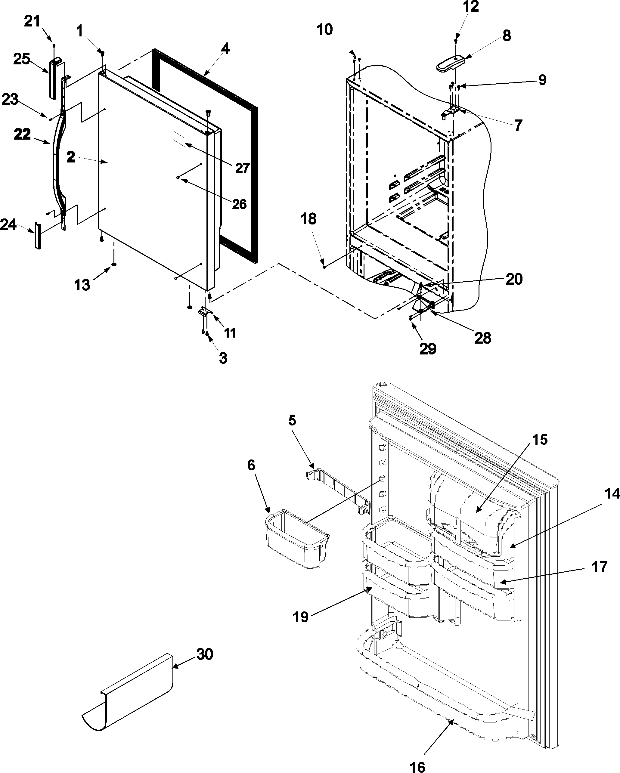 Kenmore 59675269700 refrigerator door diagram