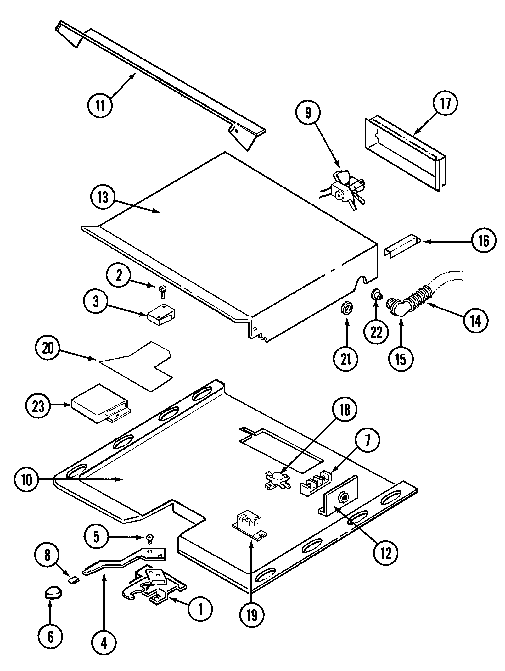 Jenn-Air W131B-C internal controls diagram
