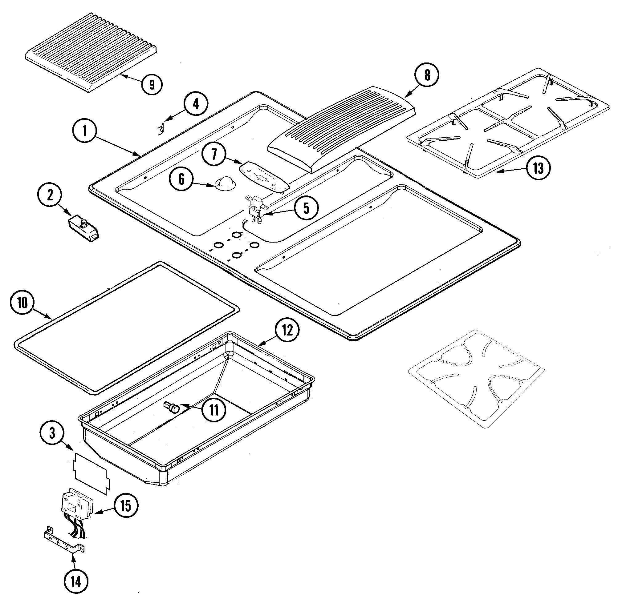 Jenn-Air JGD8130ADS top assembly diagram