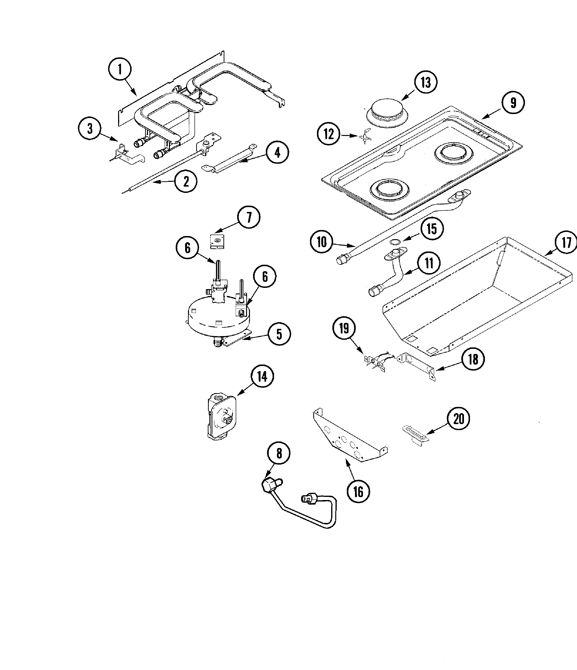 Jenn-Air JGD8130ADS gas controls diagram