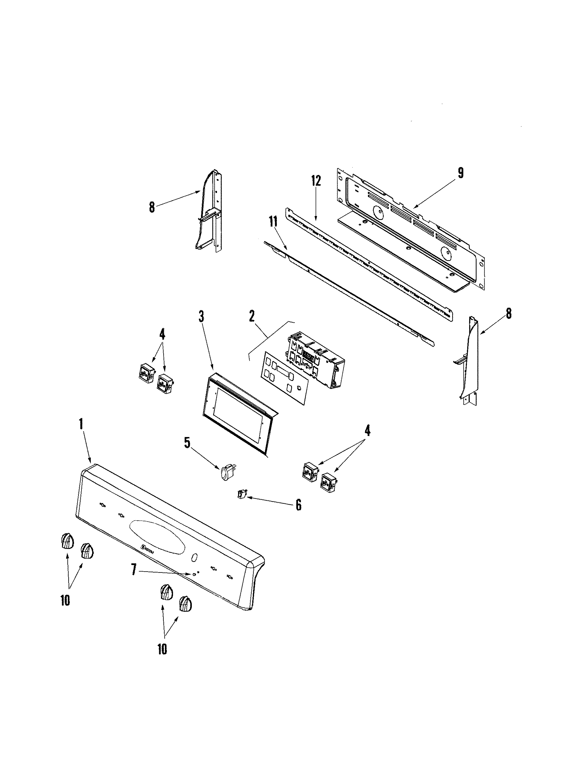 Maytag MER4351AAB control panel diagram