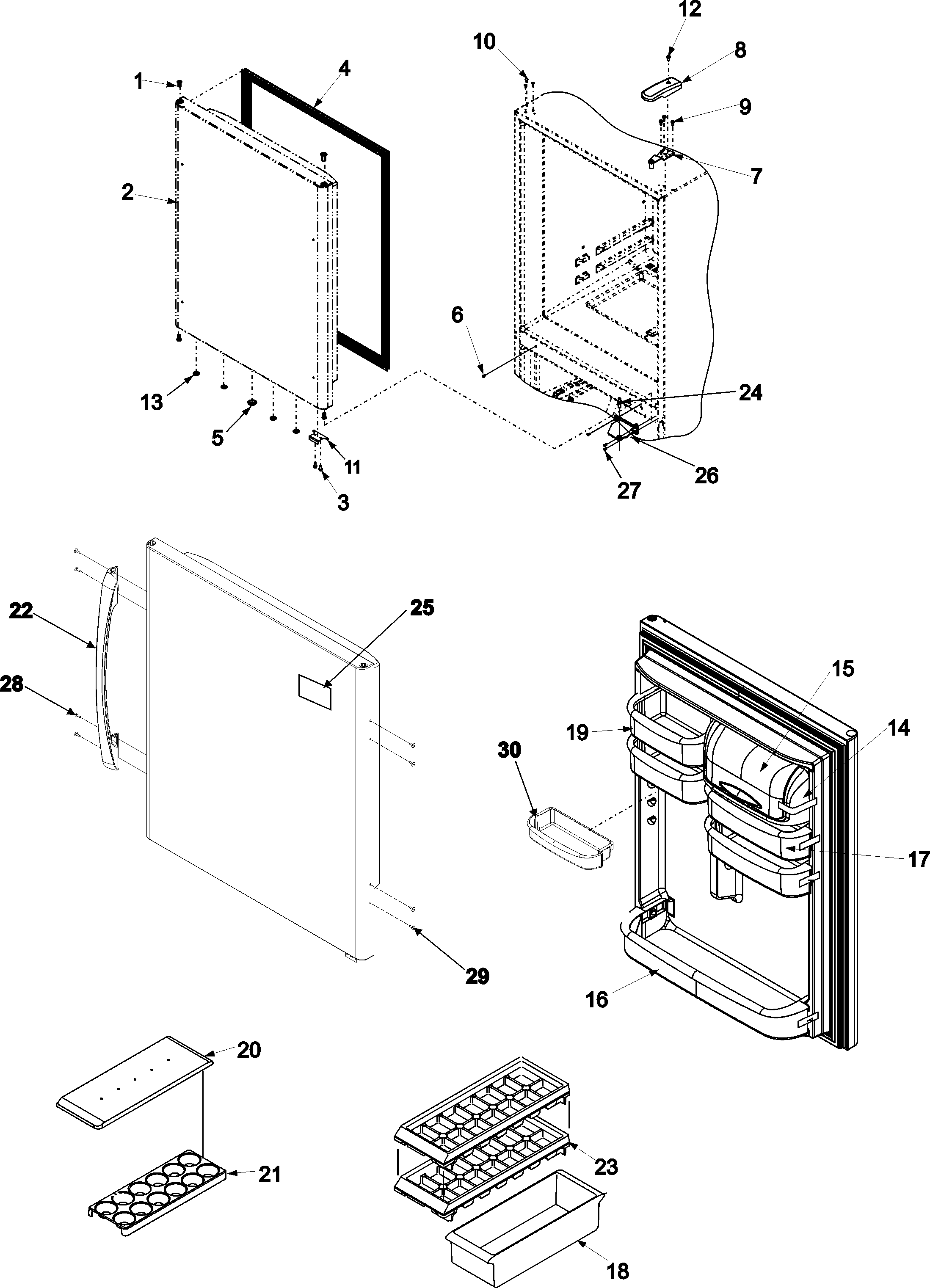 Amana ABB192ZDEB refrigerator door diagram