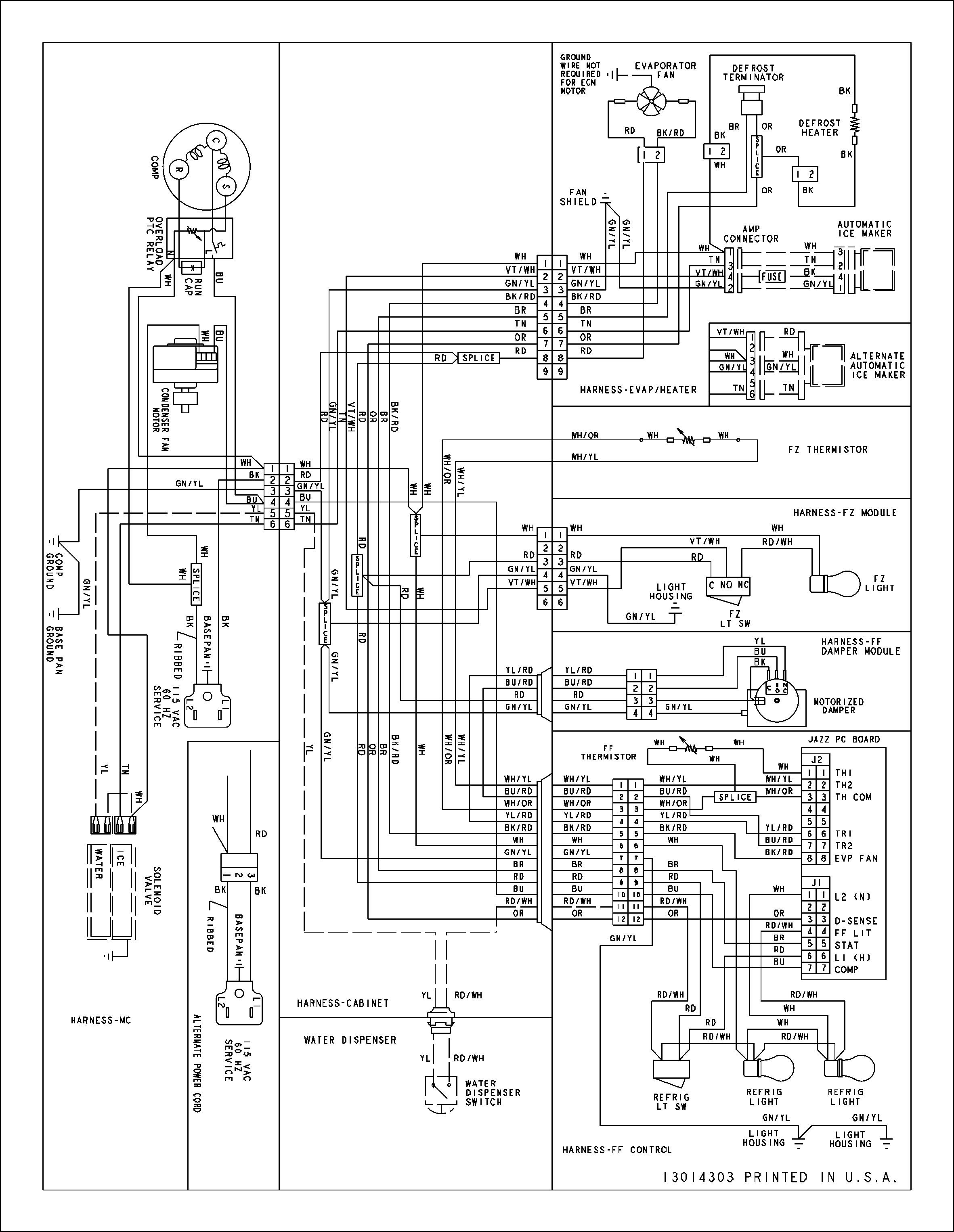 Maytag MBF2254HEQ wiring information (series 13) diagram
