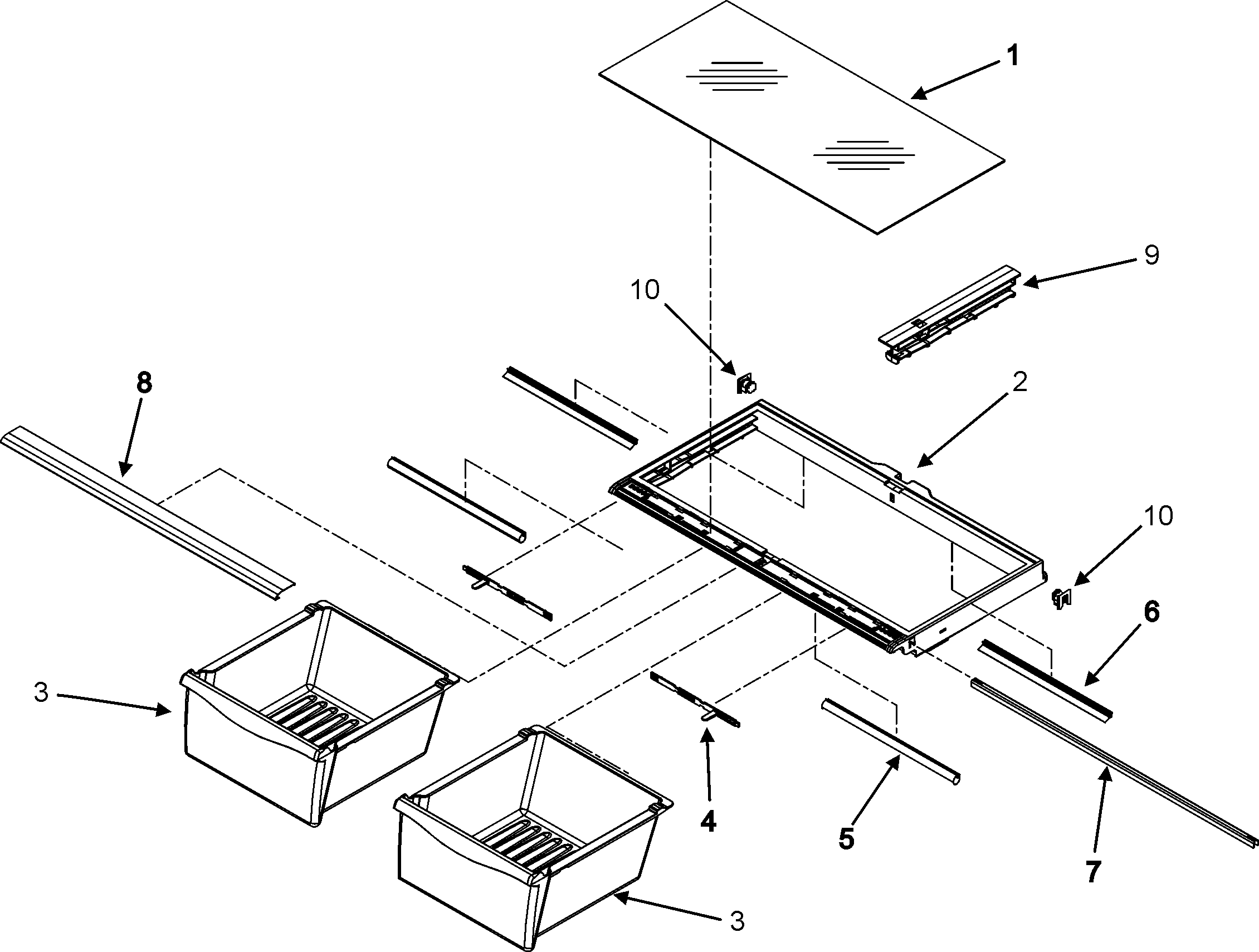 Maytag G32526PEKS crisper assembly diagram