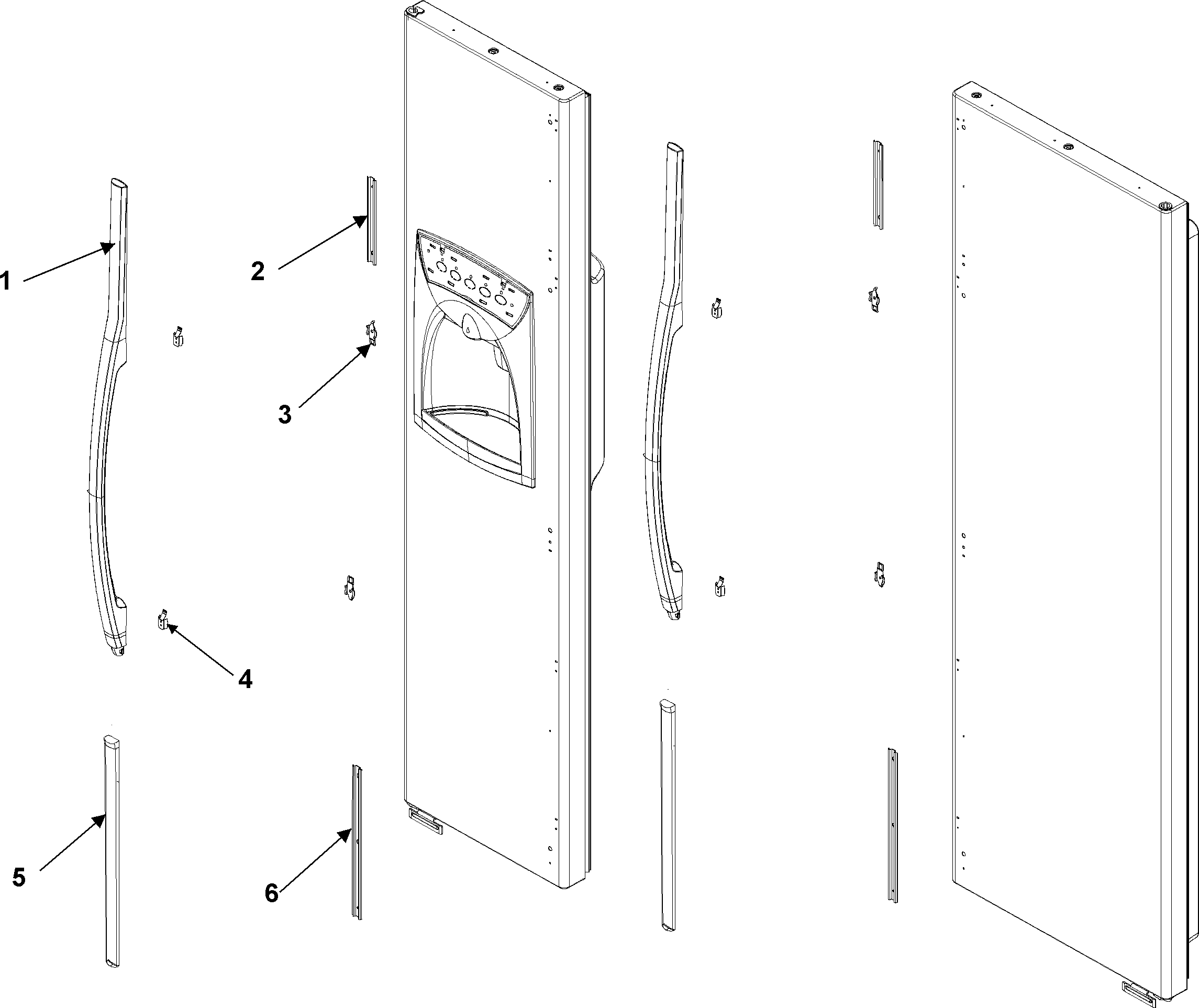 Amana AS2324GEKW handles and trim diagram