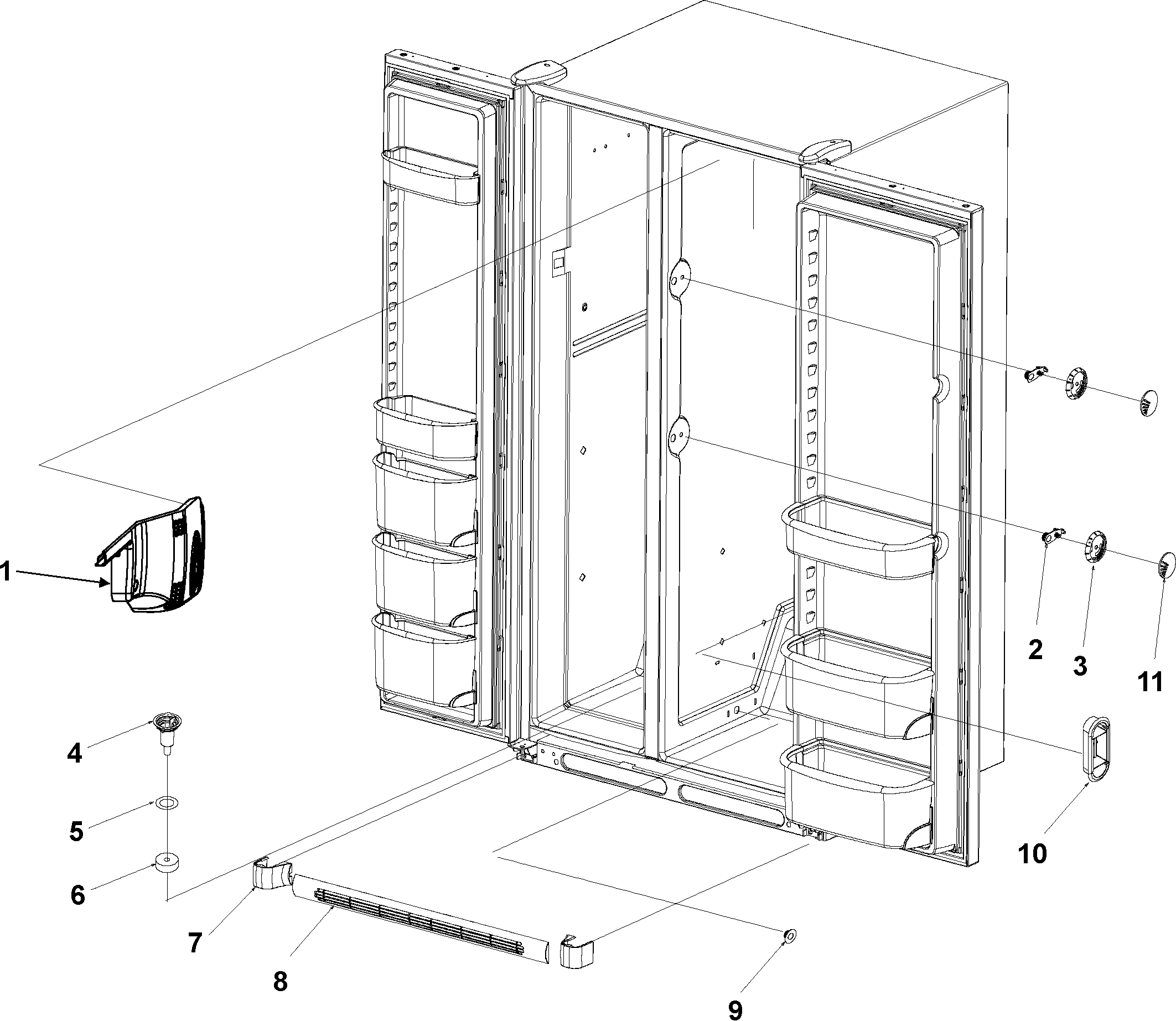 Amana AS2324GEKW light covers and toe grille diagram