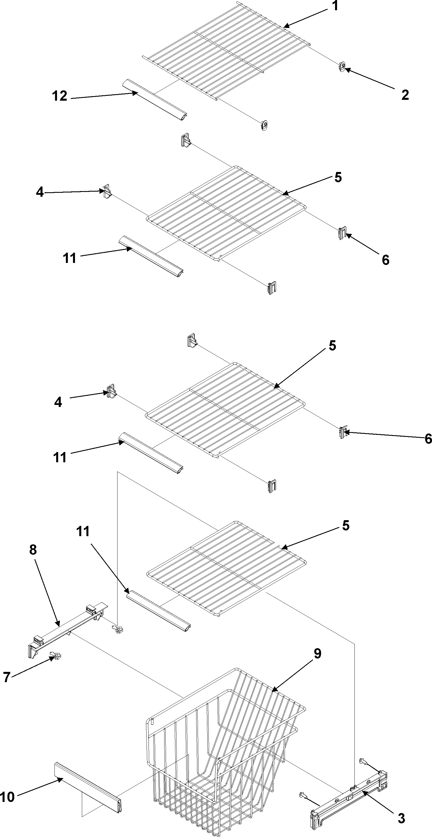 Amana AS2324GEKW fz shelf diagram
