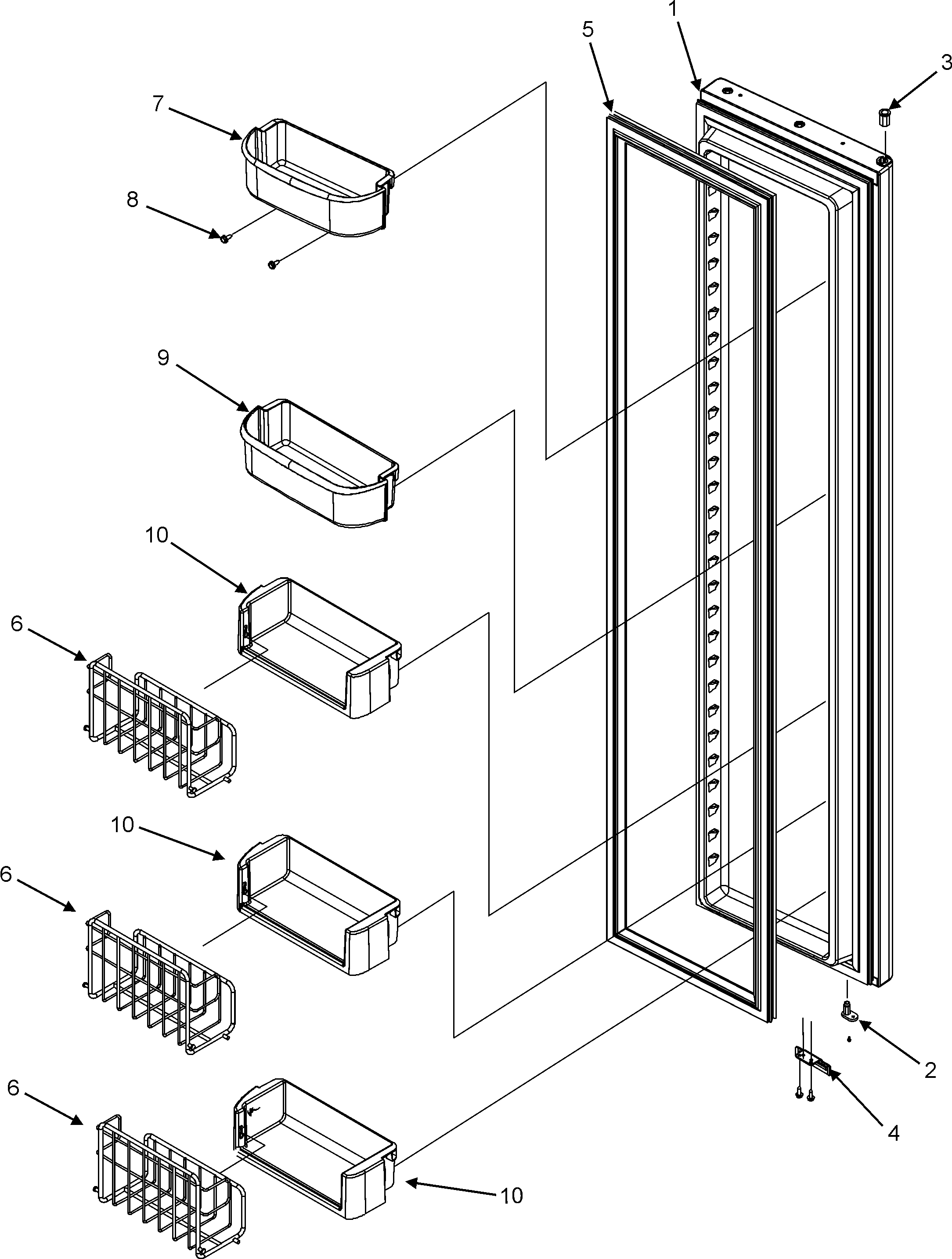 Jenn-Air JCB2287KEF freezer door (interior) diagram