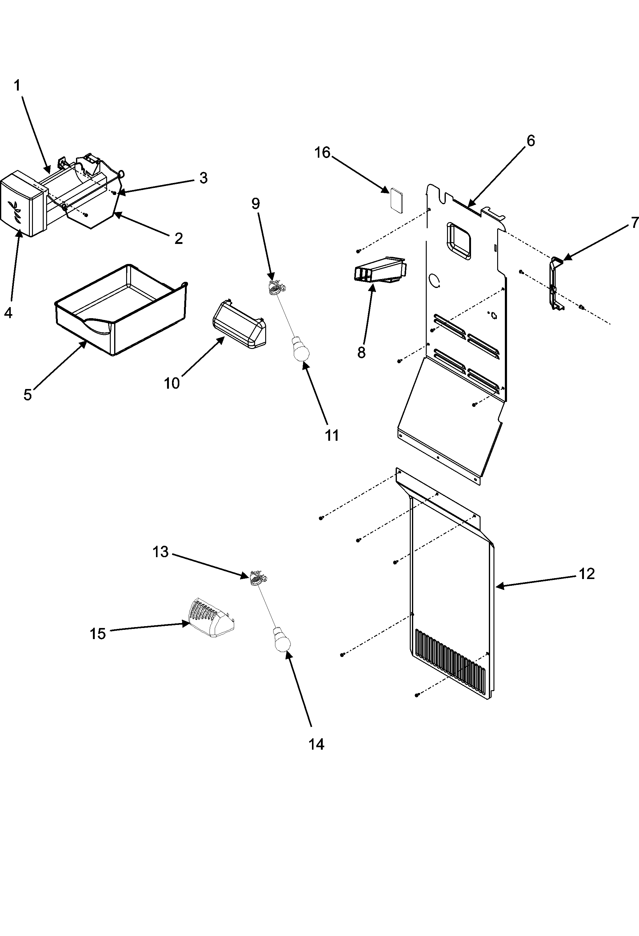 Jenn-Air JCB2287KEF freezer compartment diagram