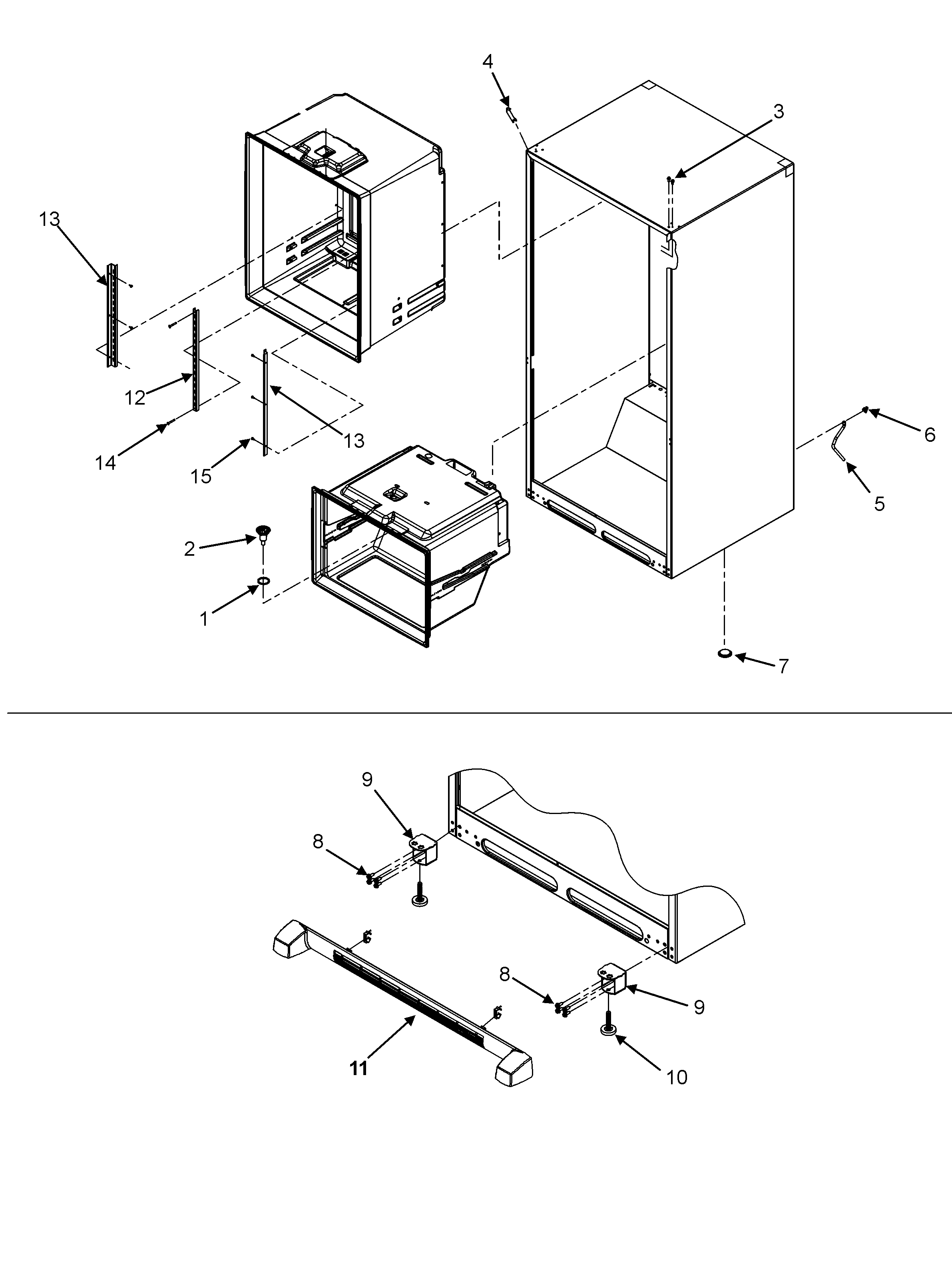 Kenmore Elite 59676593600 interior cabinet diagram