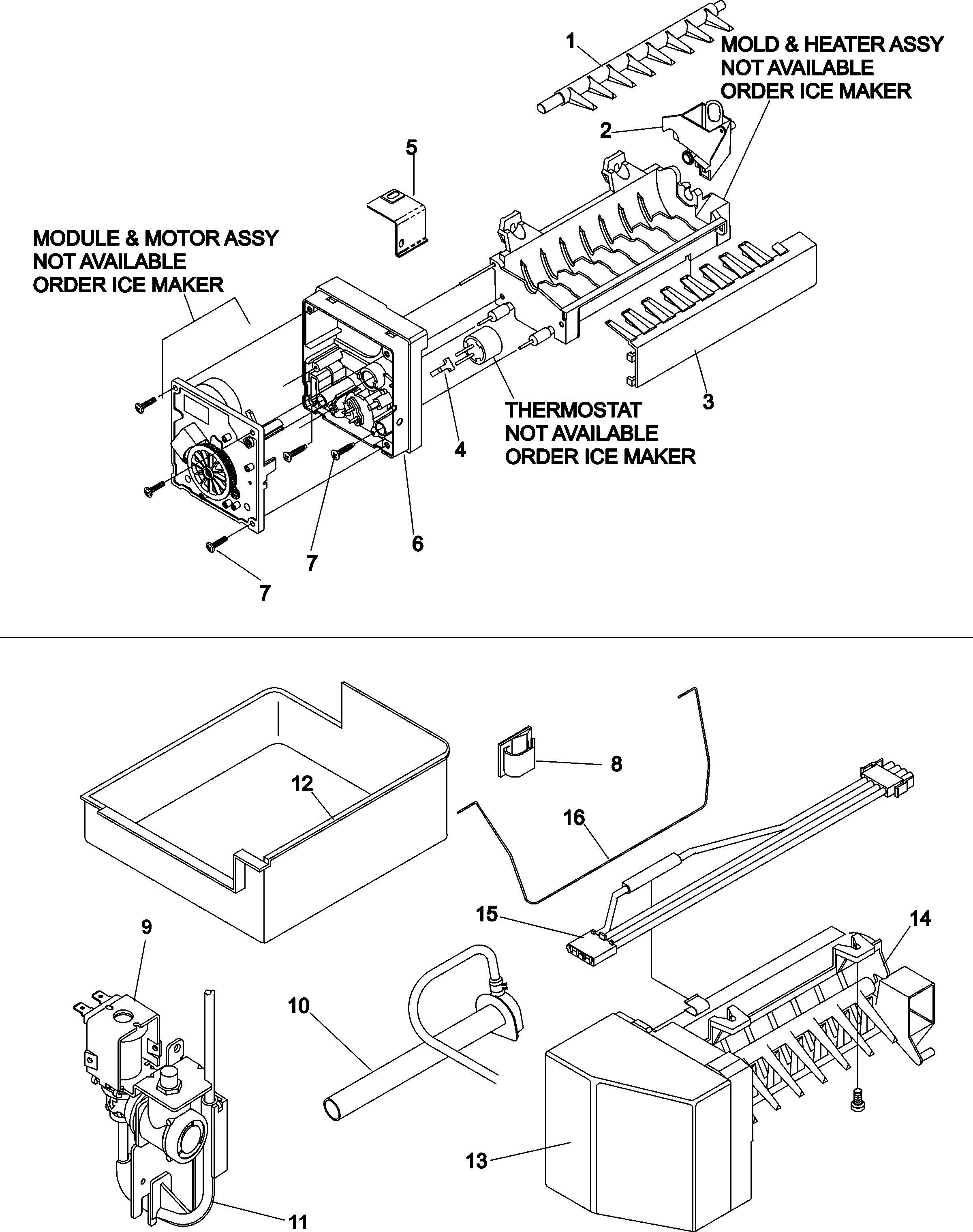Kenmore 59665939402 optional ice maker kit ic11b p1328003w diagram