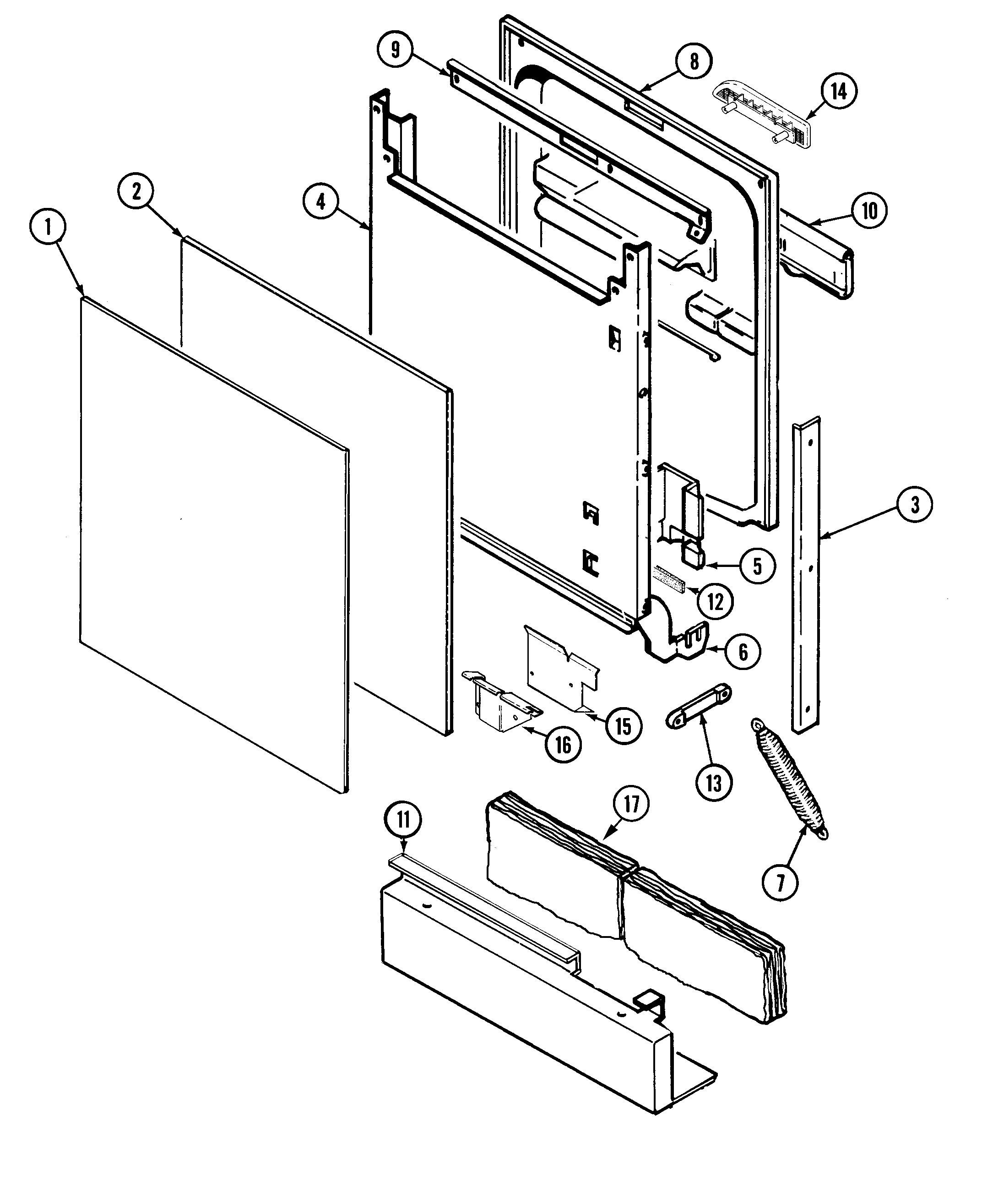 Maytag MDB2200AWZ door diagram