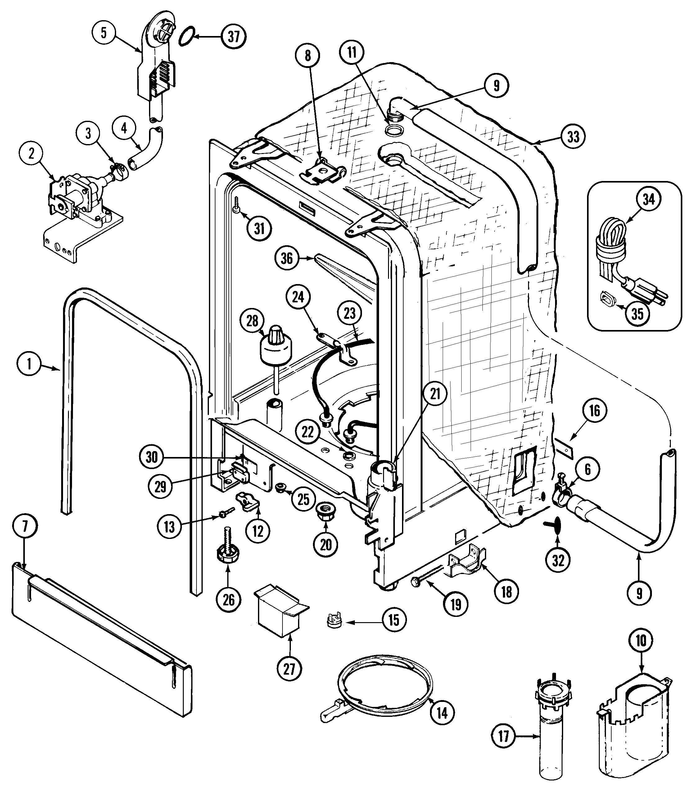 Maytag MDB2200AWZ tub diagram