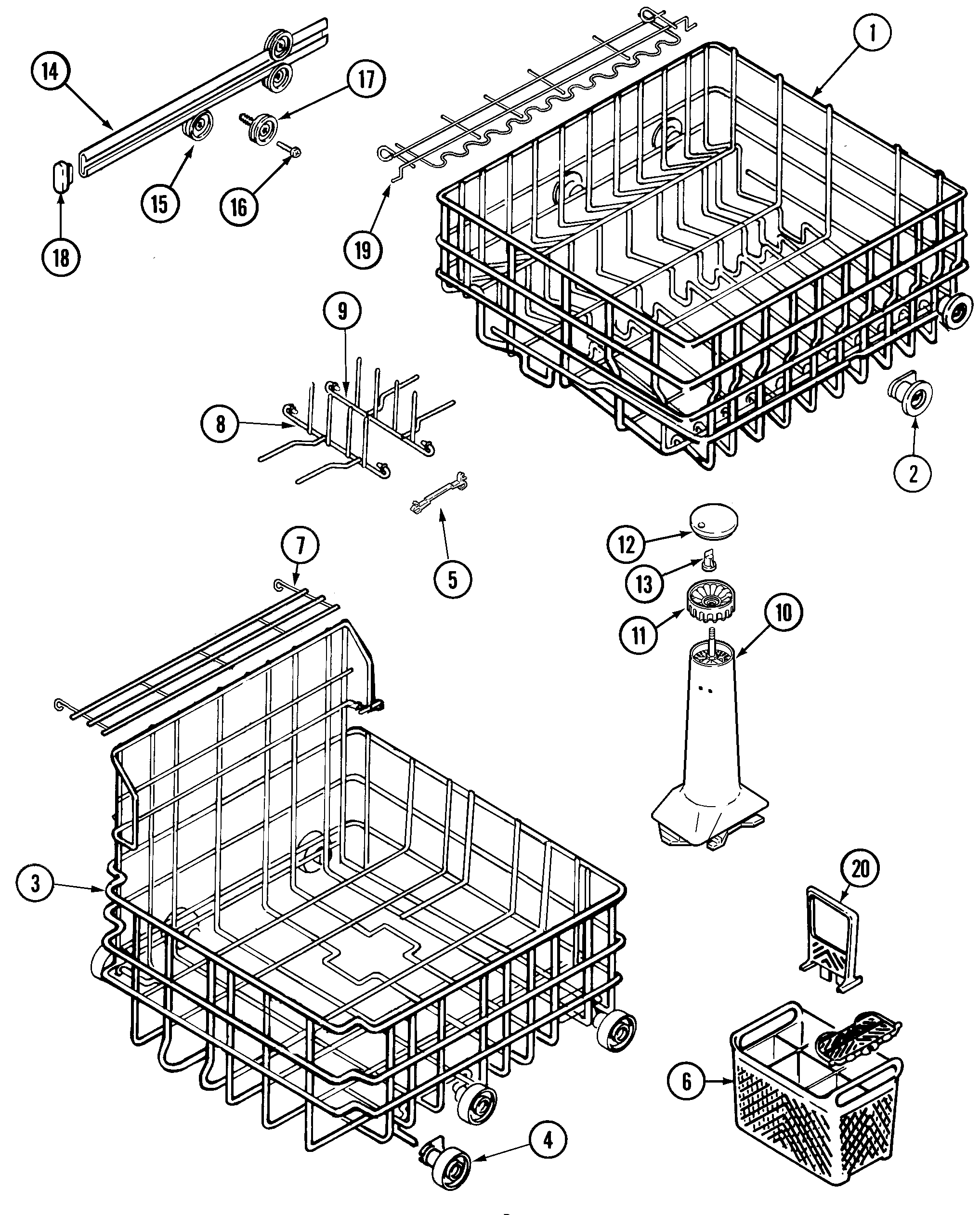 Maytag MDB6800AWW track & rack assembly diagram