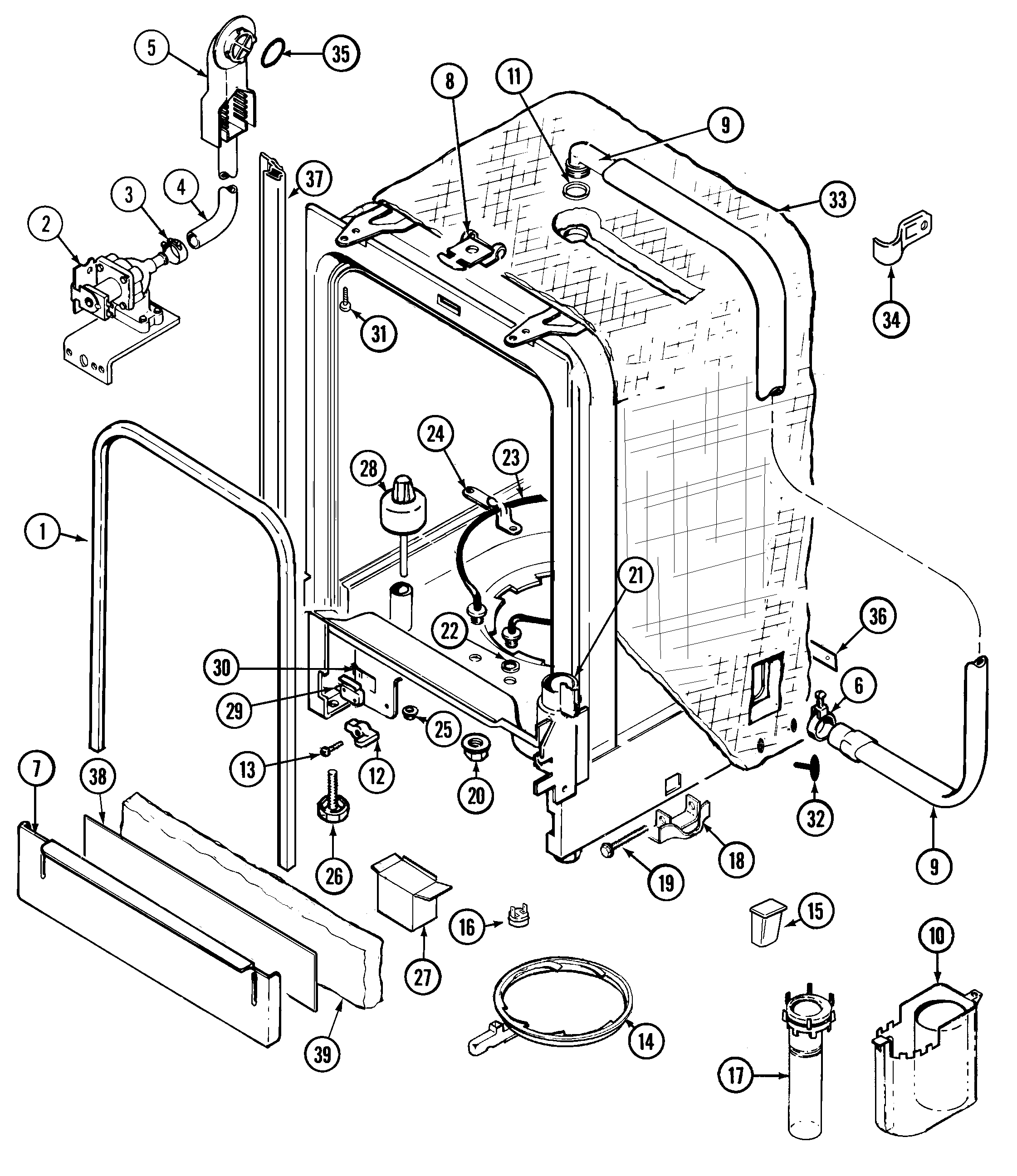 Maytag MDB6800AWW tub diagram