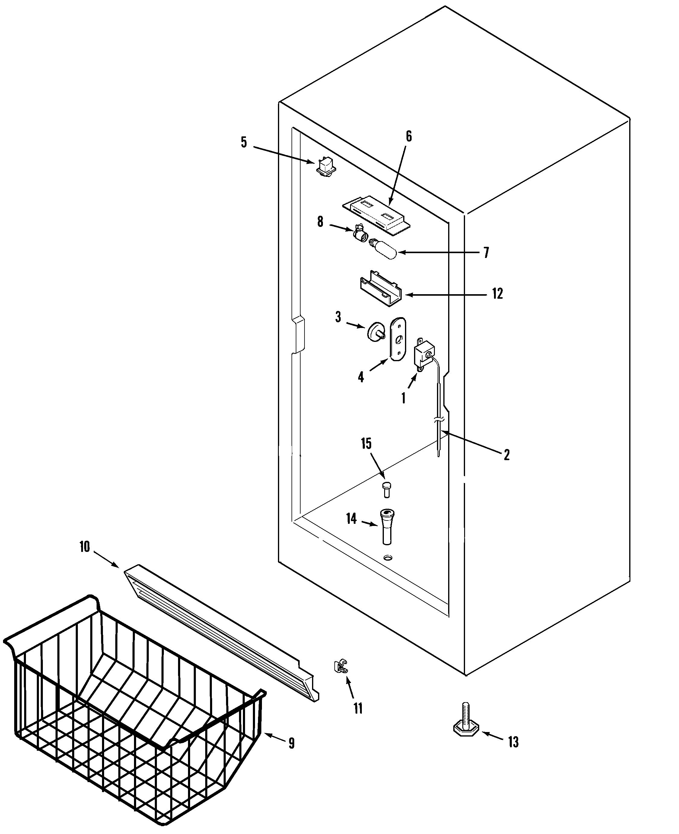 Amana AFU1705BW freezer compartment diagram
