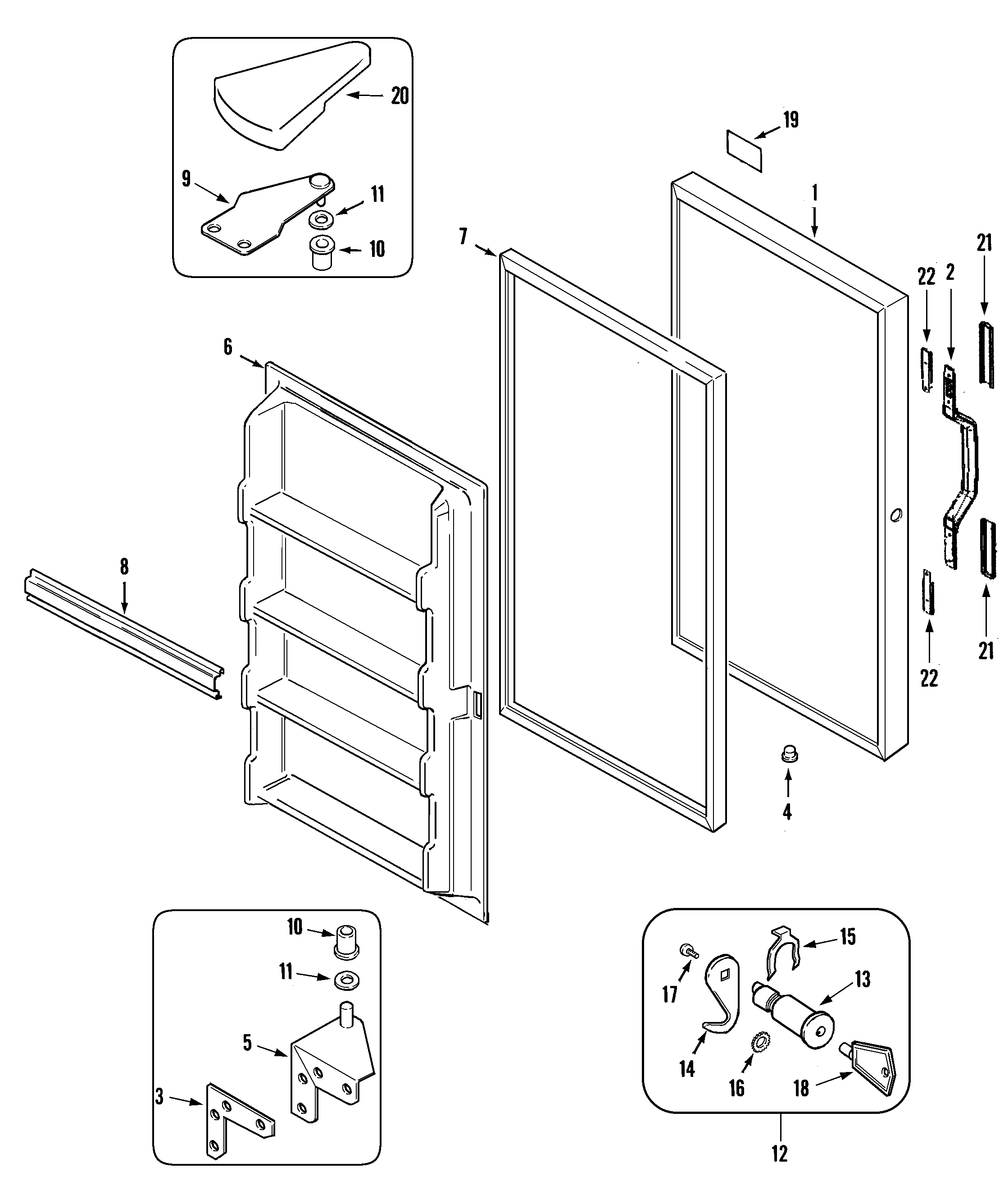 Amana AFU1705BW door diagram