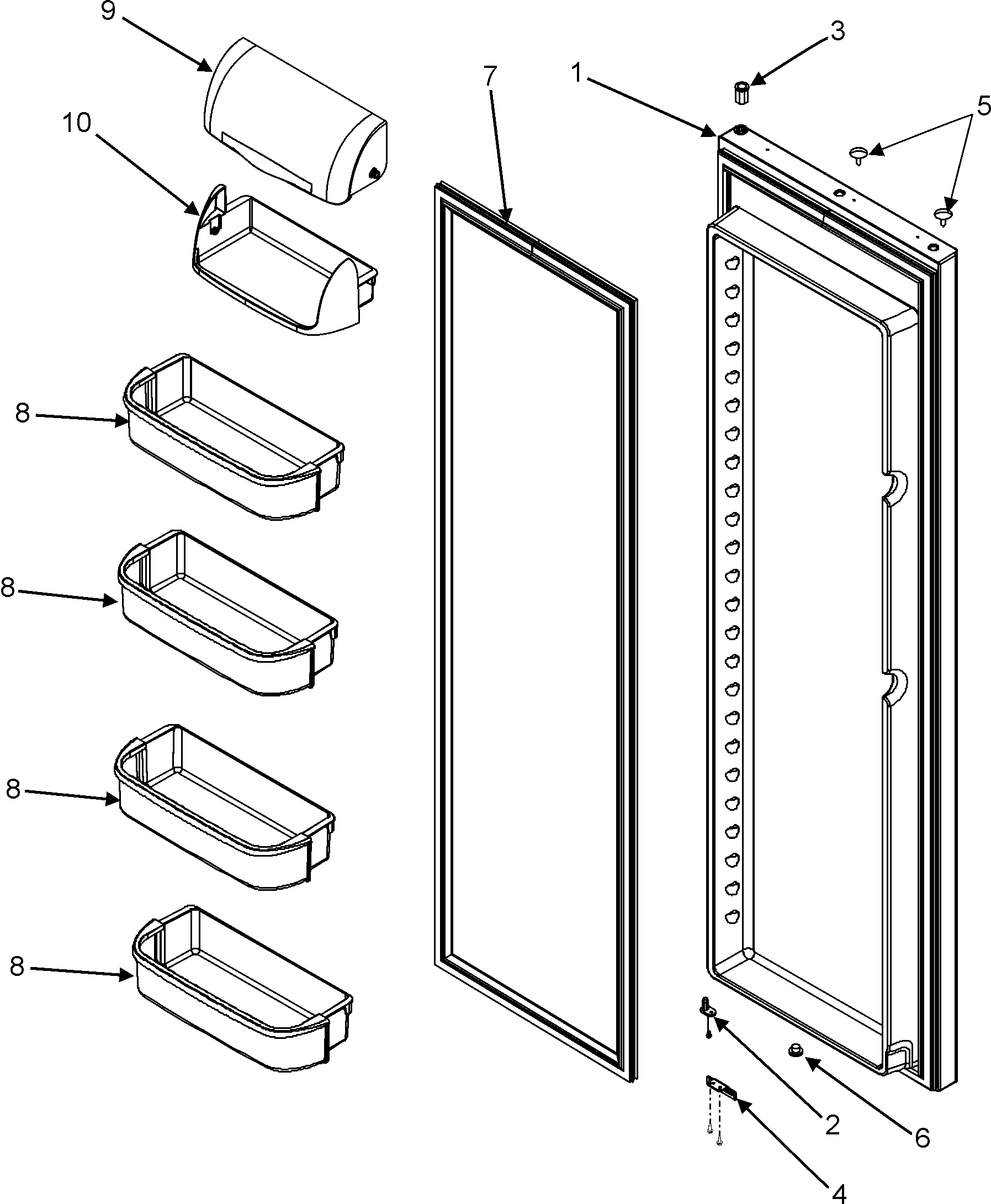 Amana ASD2622HRS refrigerator door diagram