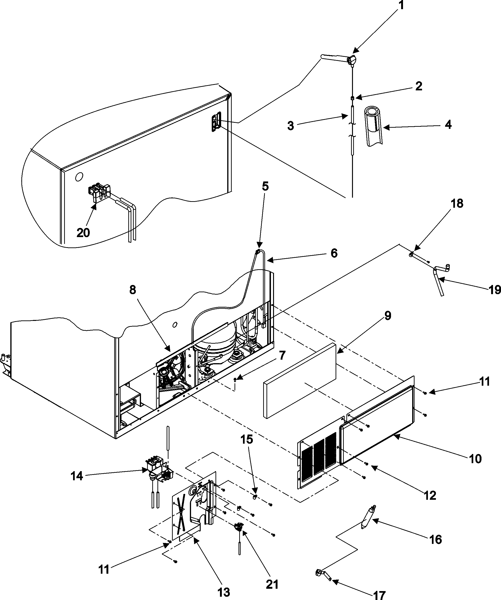 Amana ASD2622HRS cabinet back diagram