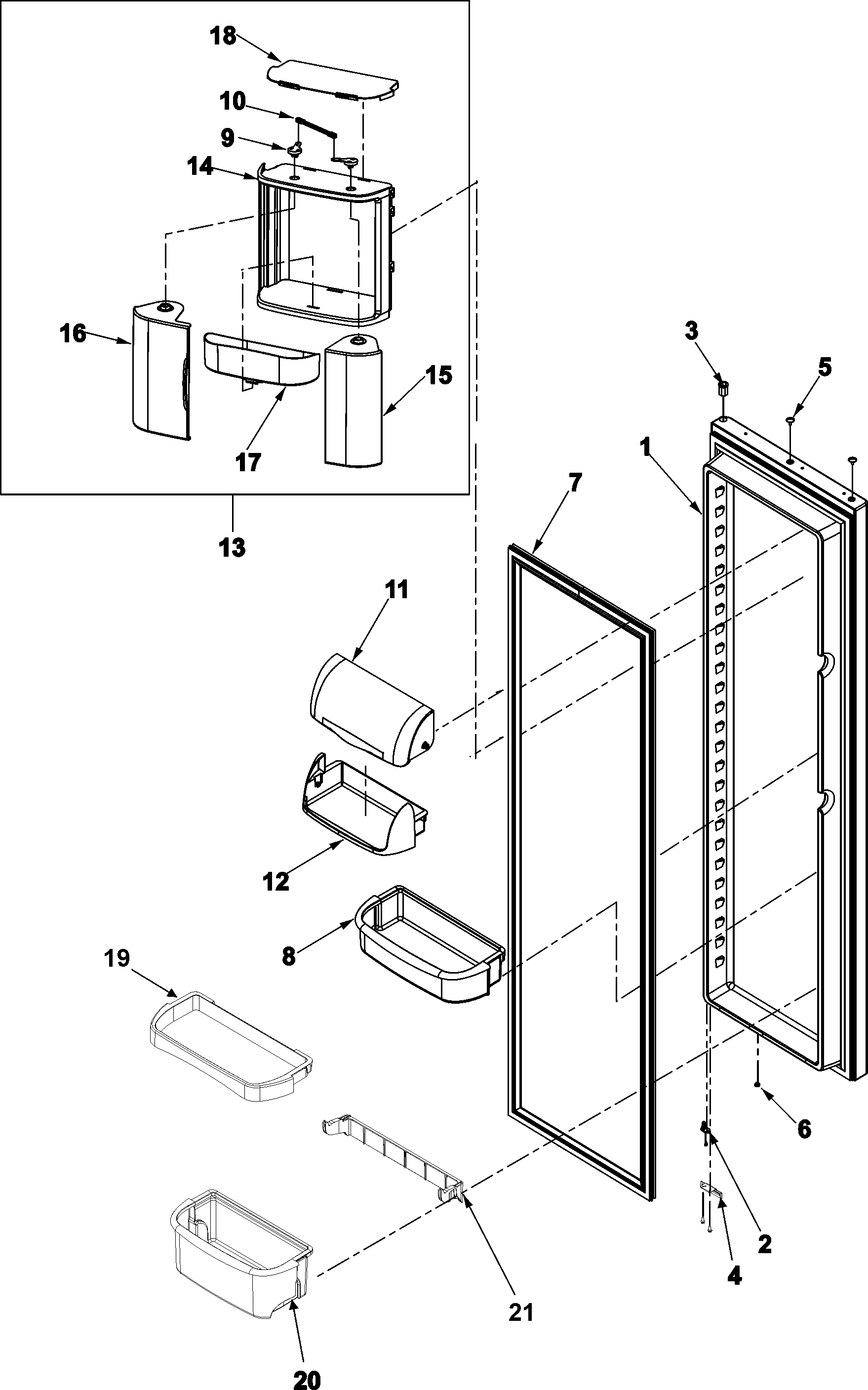 Amana ASD2626HES refrigerator door series 50+ diagram