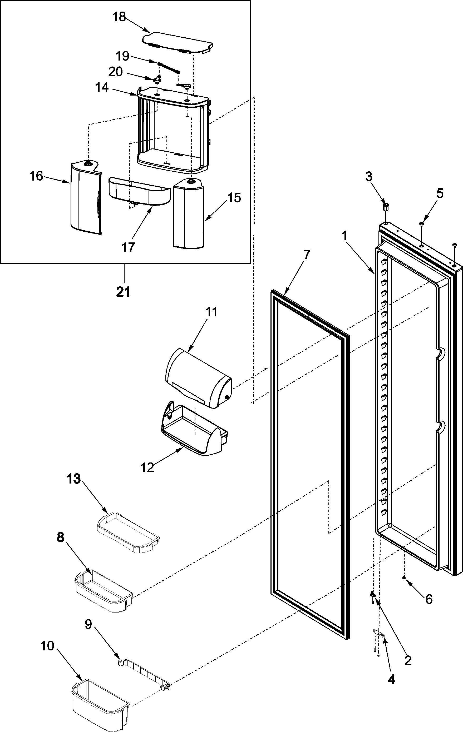 Amana ASD2628HES refrigerator door series 50+ diagram