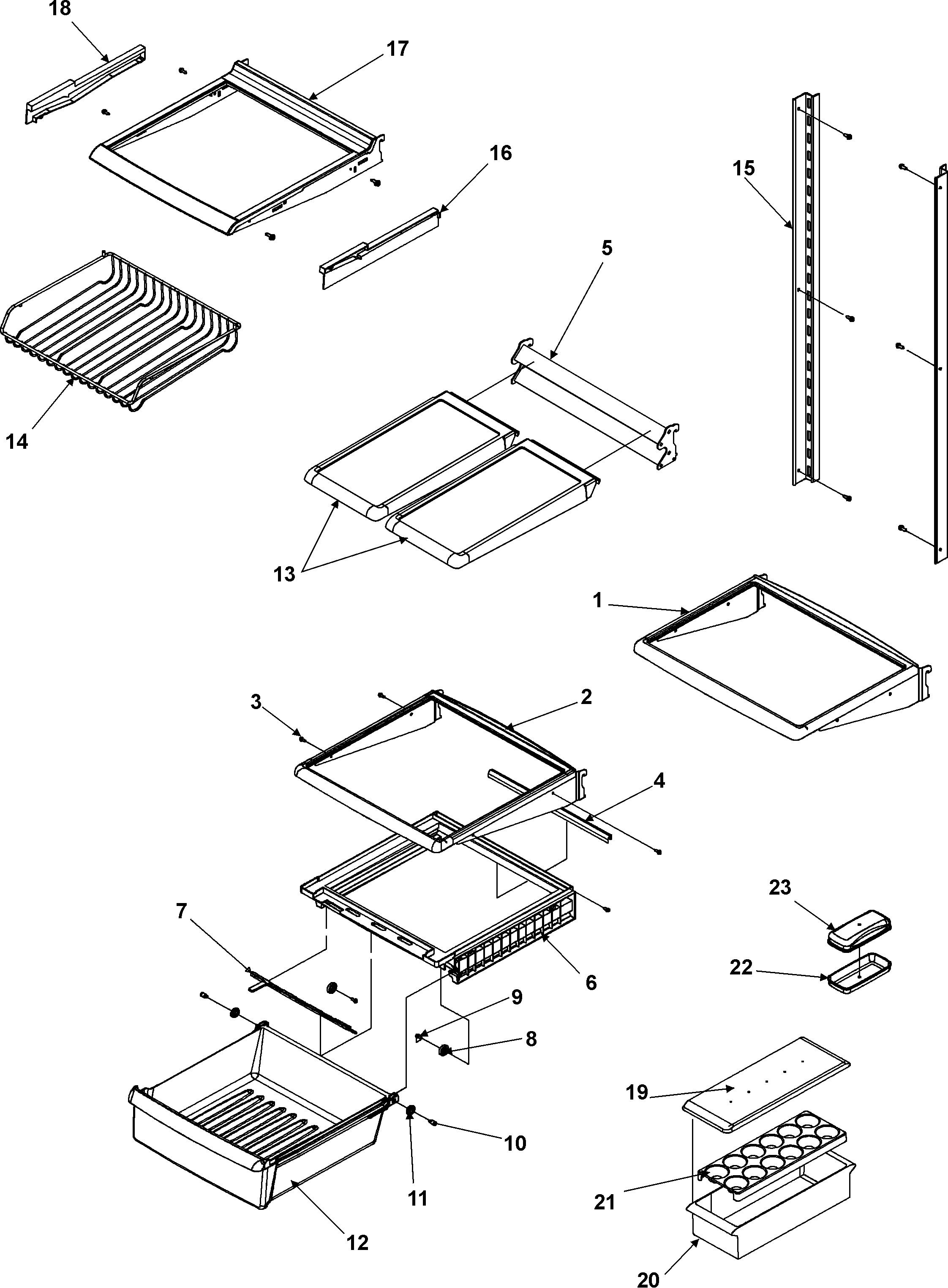 Amana ASD2628HES deli and ref shelf series 50+ diagram
