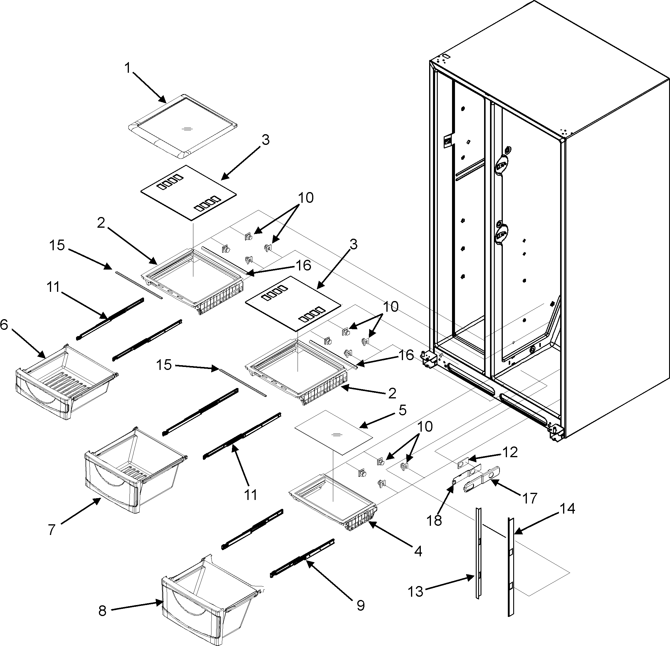 Maytag MCD2257HEW crisper assembly diagram