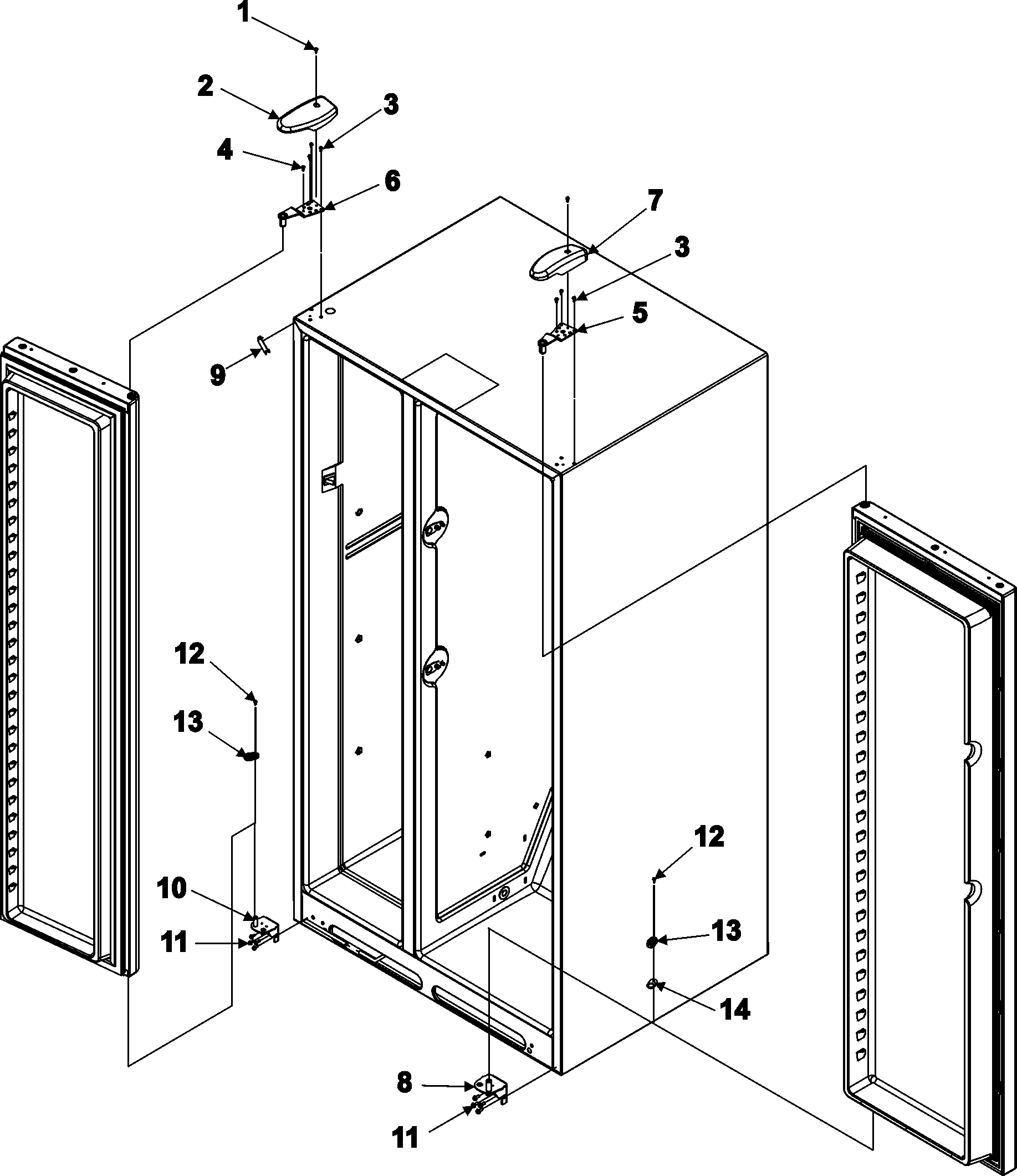 Jenn-Air JCB2280HEB hinges diagram