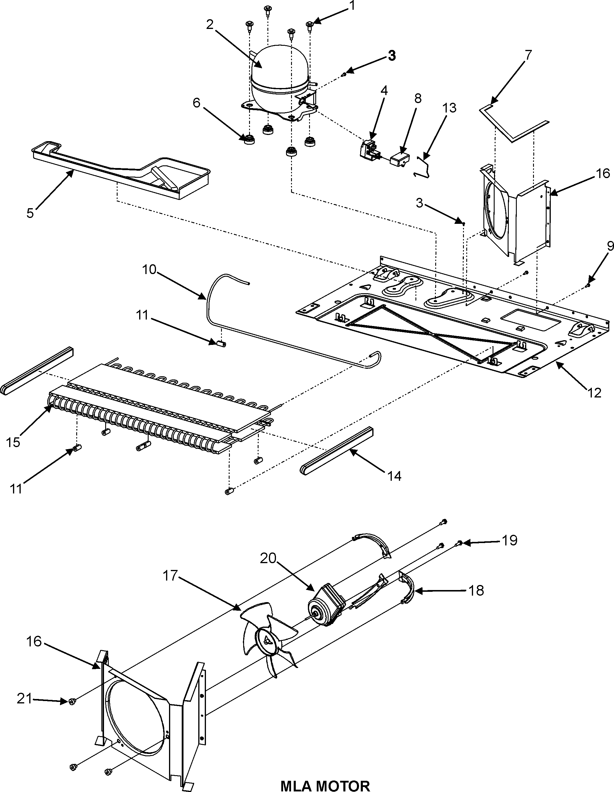 Jenn-Air JCB2280HEB compressor (series 11) diagram