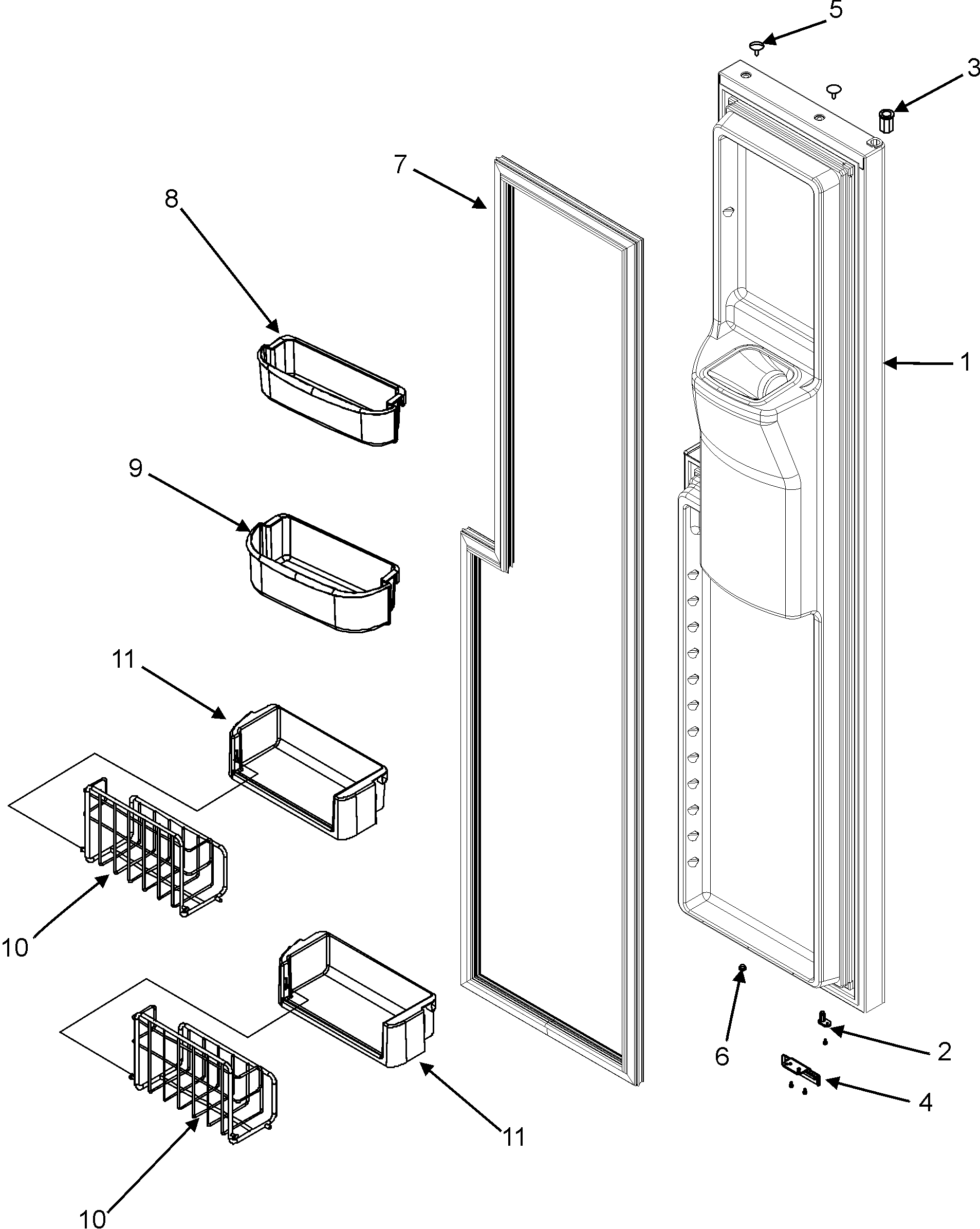 Maytag GZ2626GEKW freezer door diagram