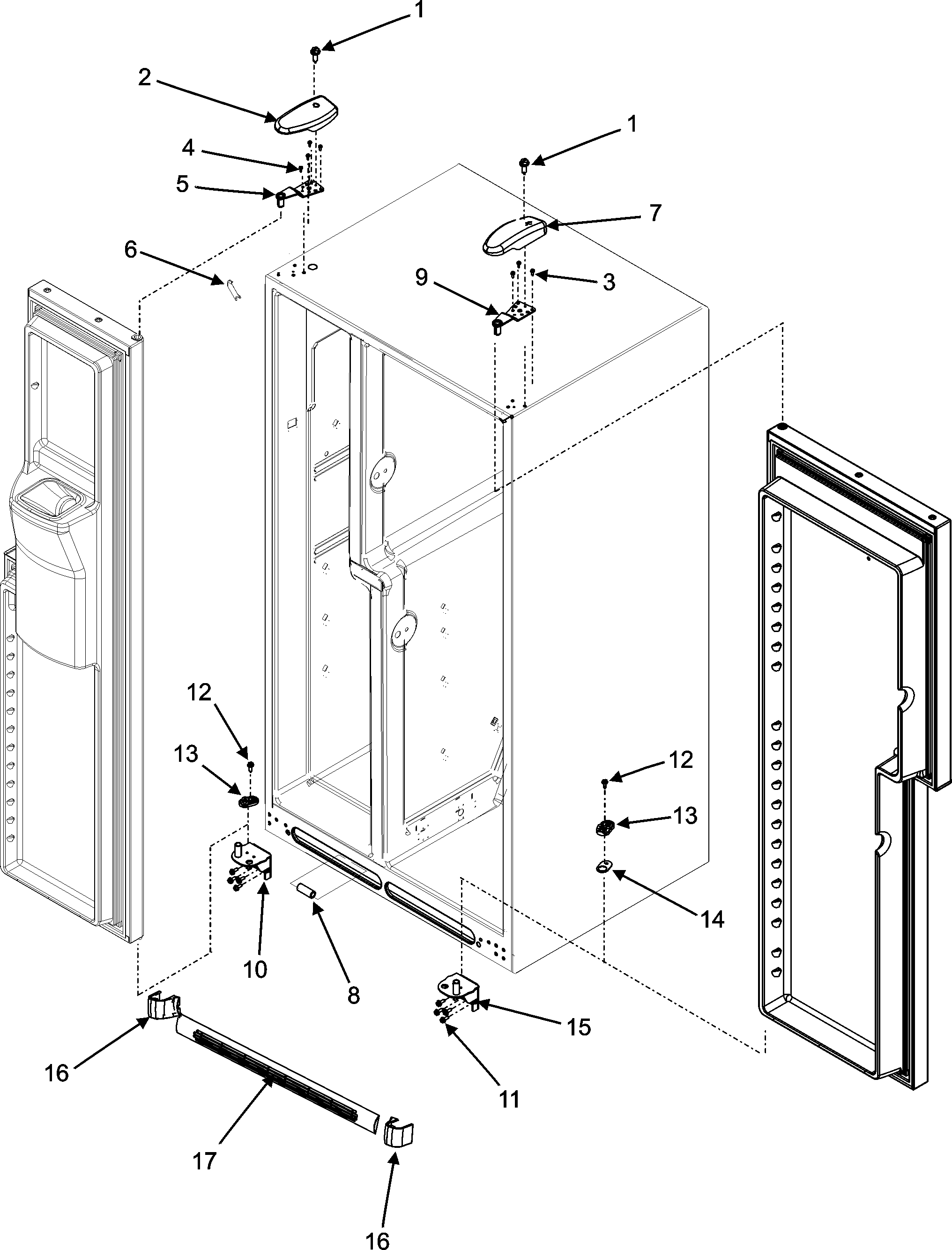 Maytag GZ2626GEKW hinges & toe grille diagram