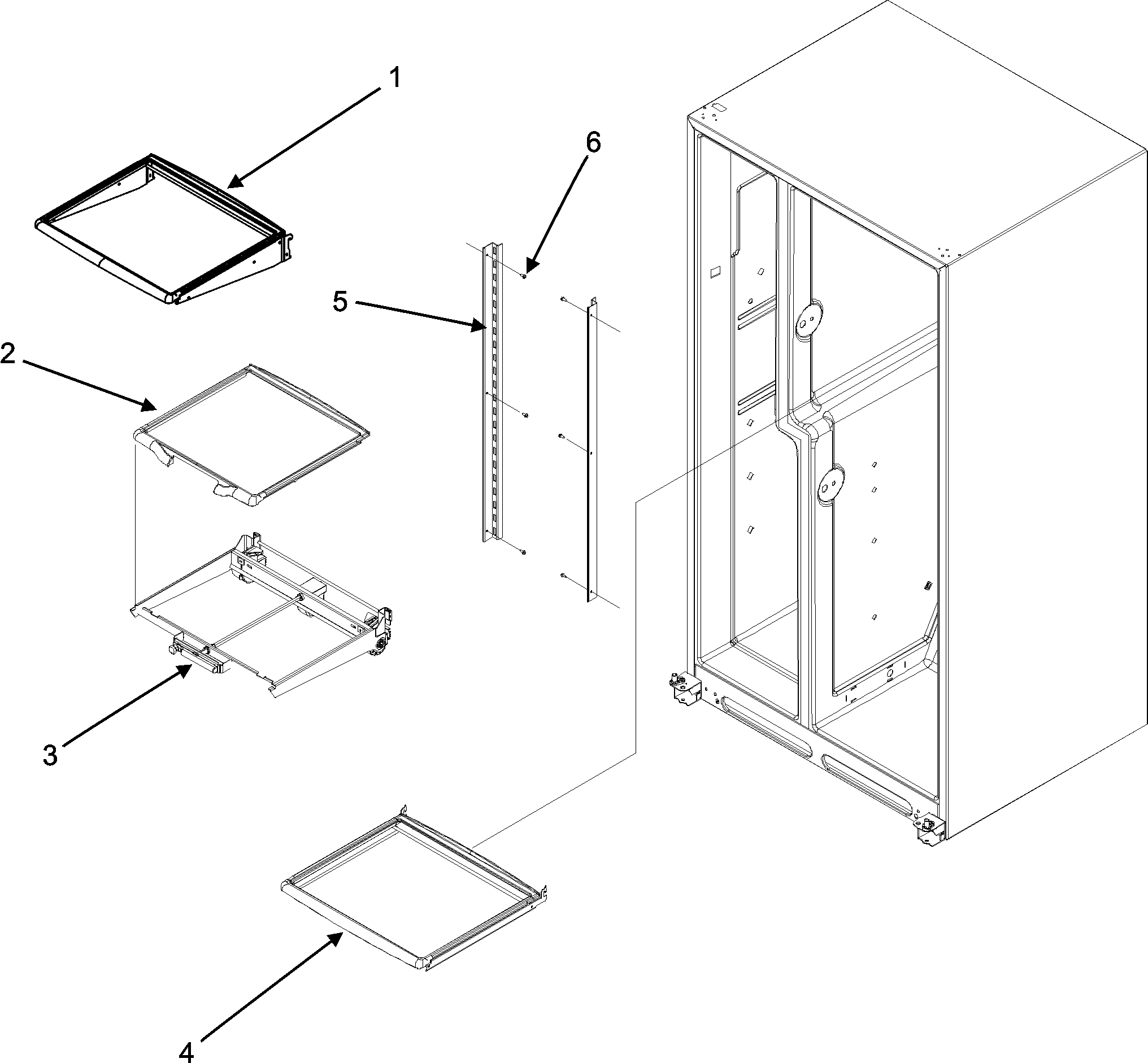 Maytag GZ2626GEKS refrigerator shelves diagram