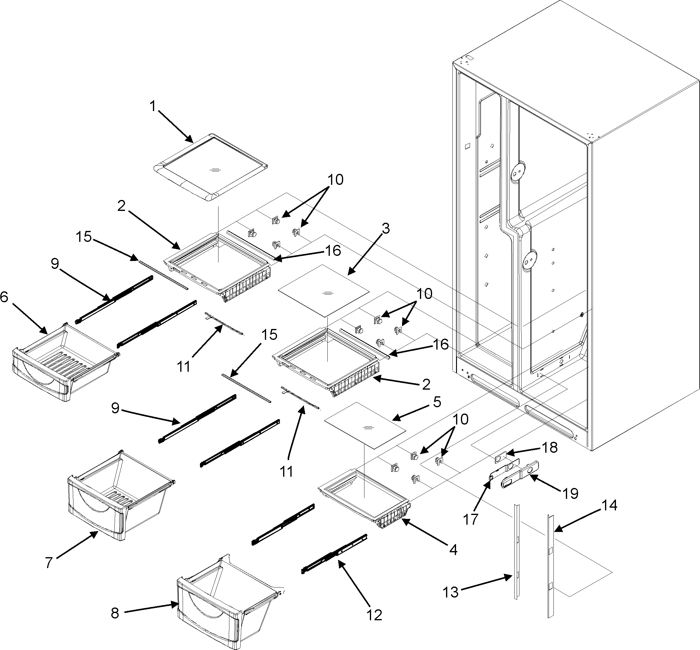 Maytag GZ2626GEKS crisper assembly diagram