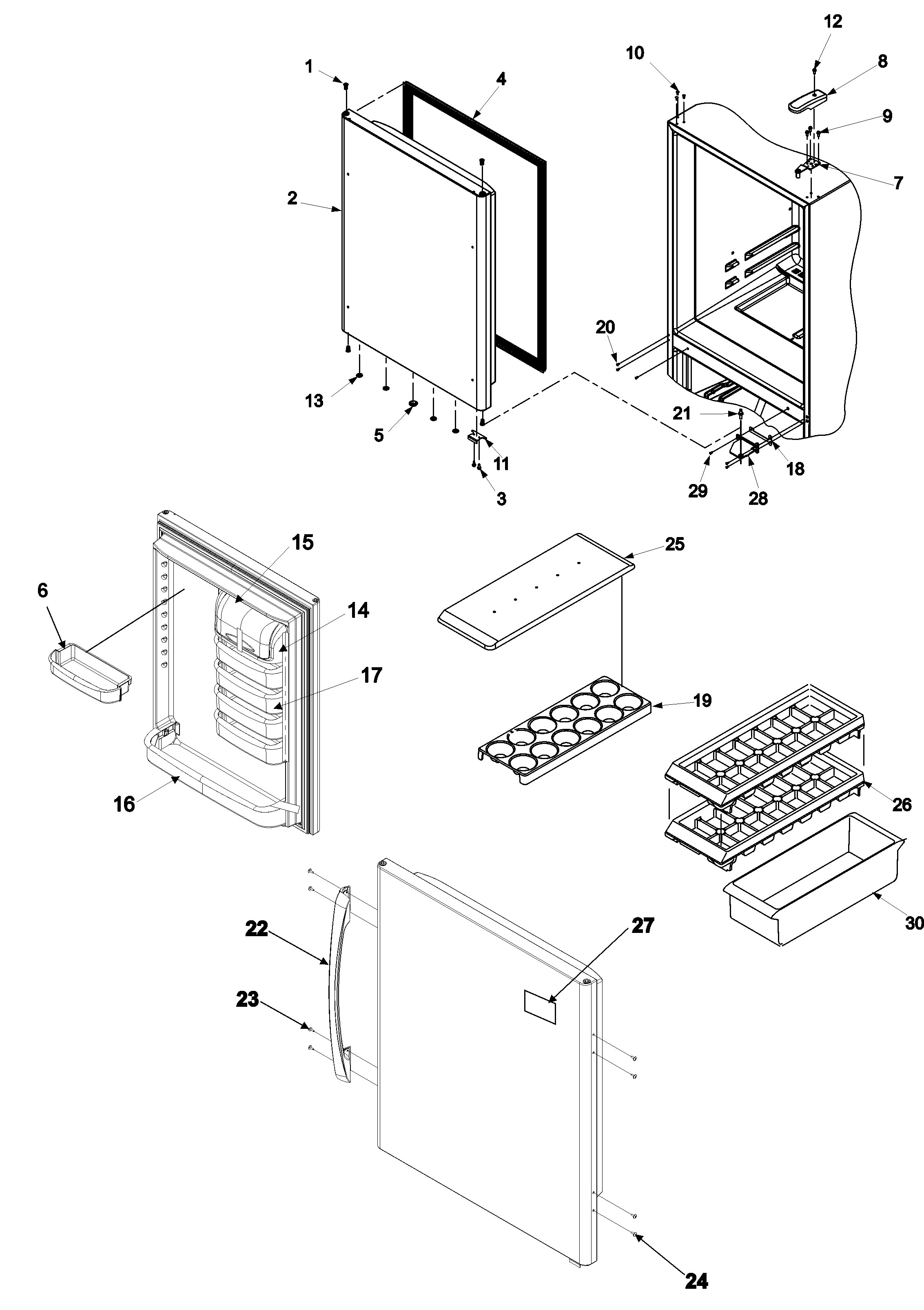 Amana AB2225PEKS refrigerator door diagram