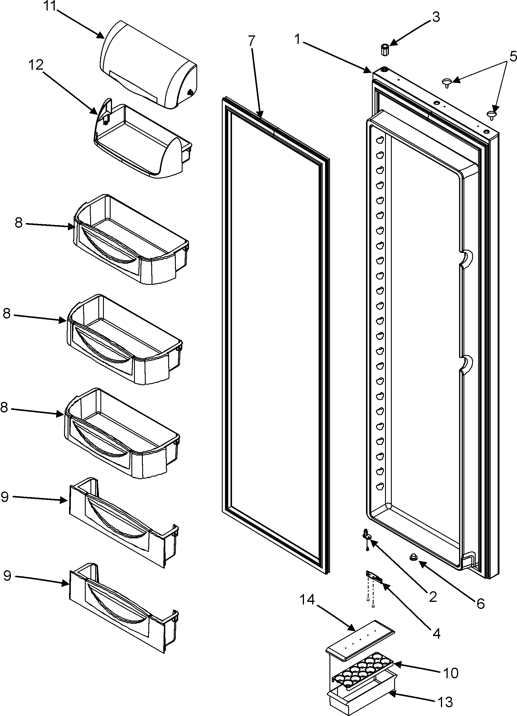 Maytag GC2225PEKW refrigerator door diagram