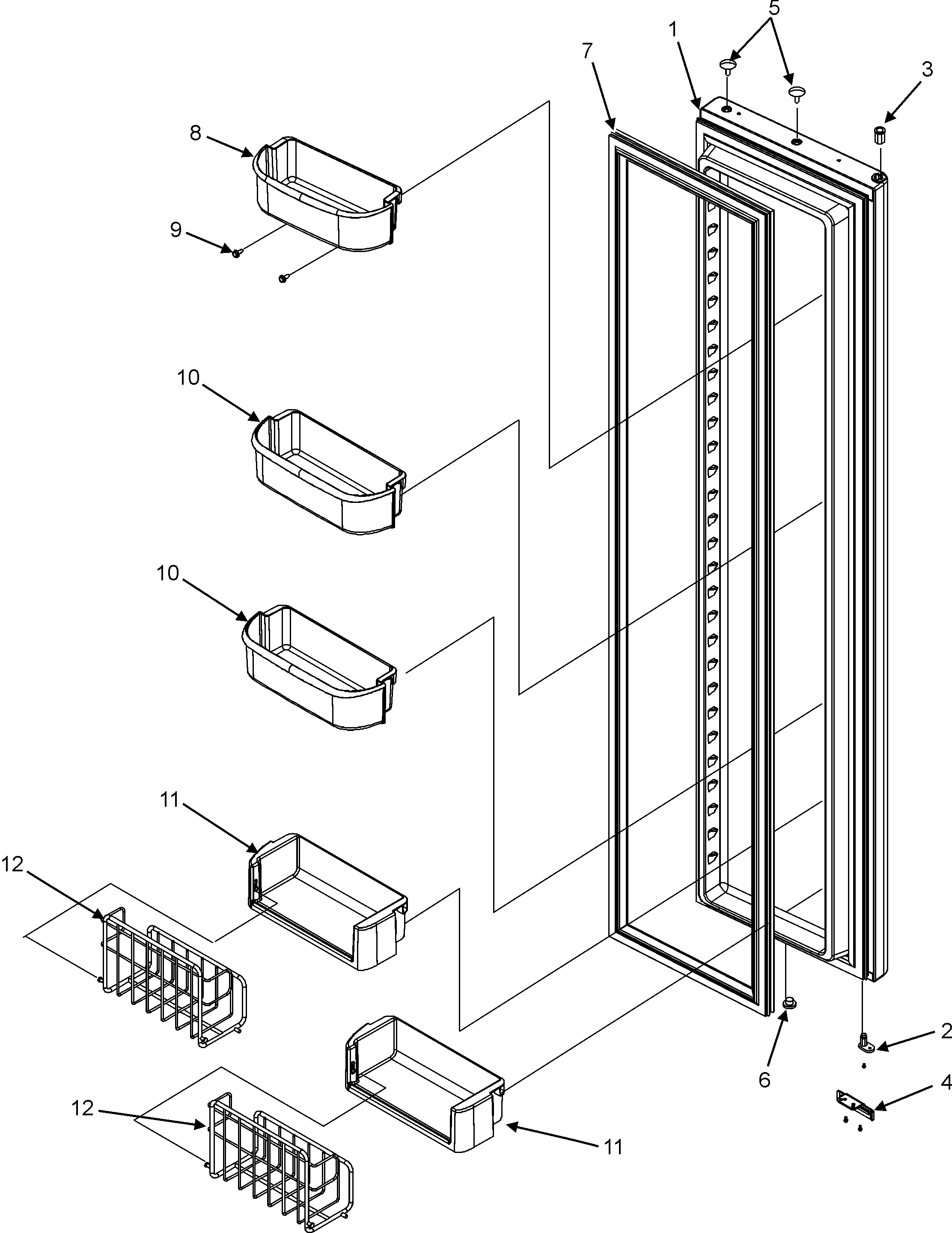 Maytag GC2225PEKW freezer door diagram