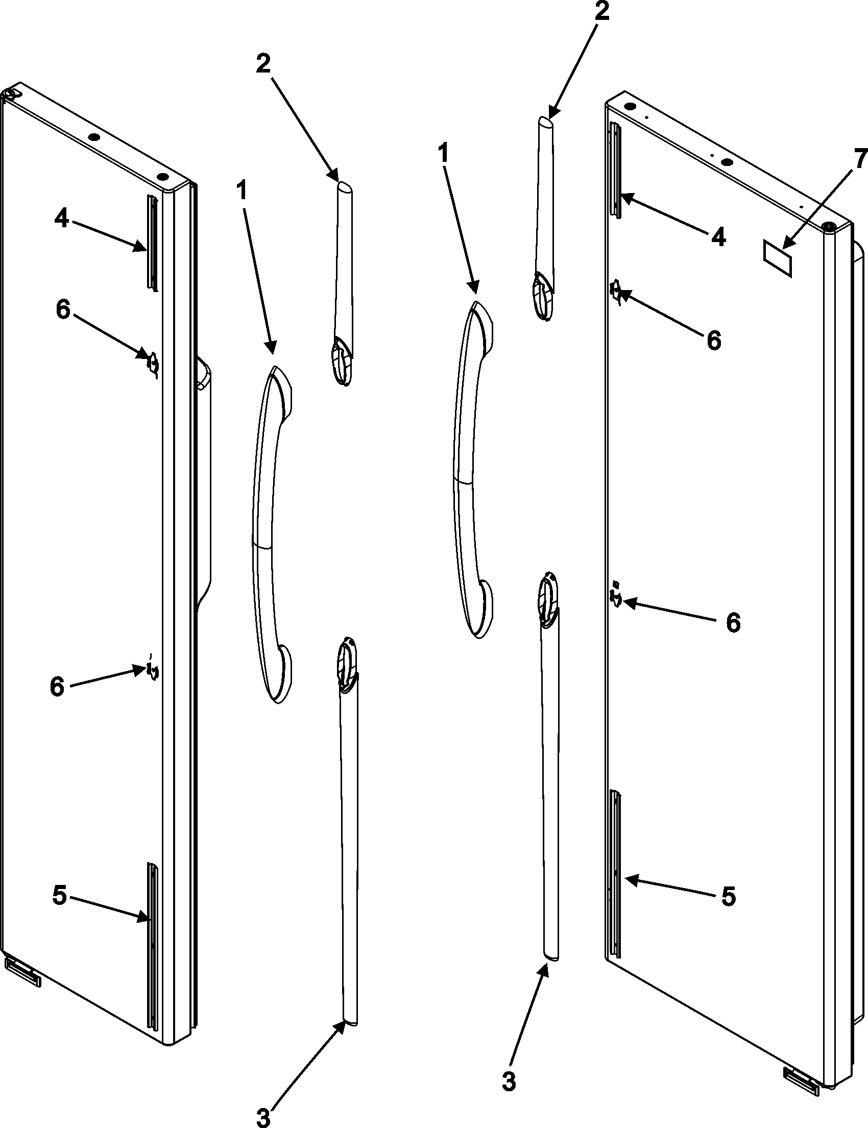 Maytag GC2225PEKW handles (gc2225pekb/w) diagram